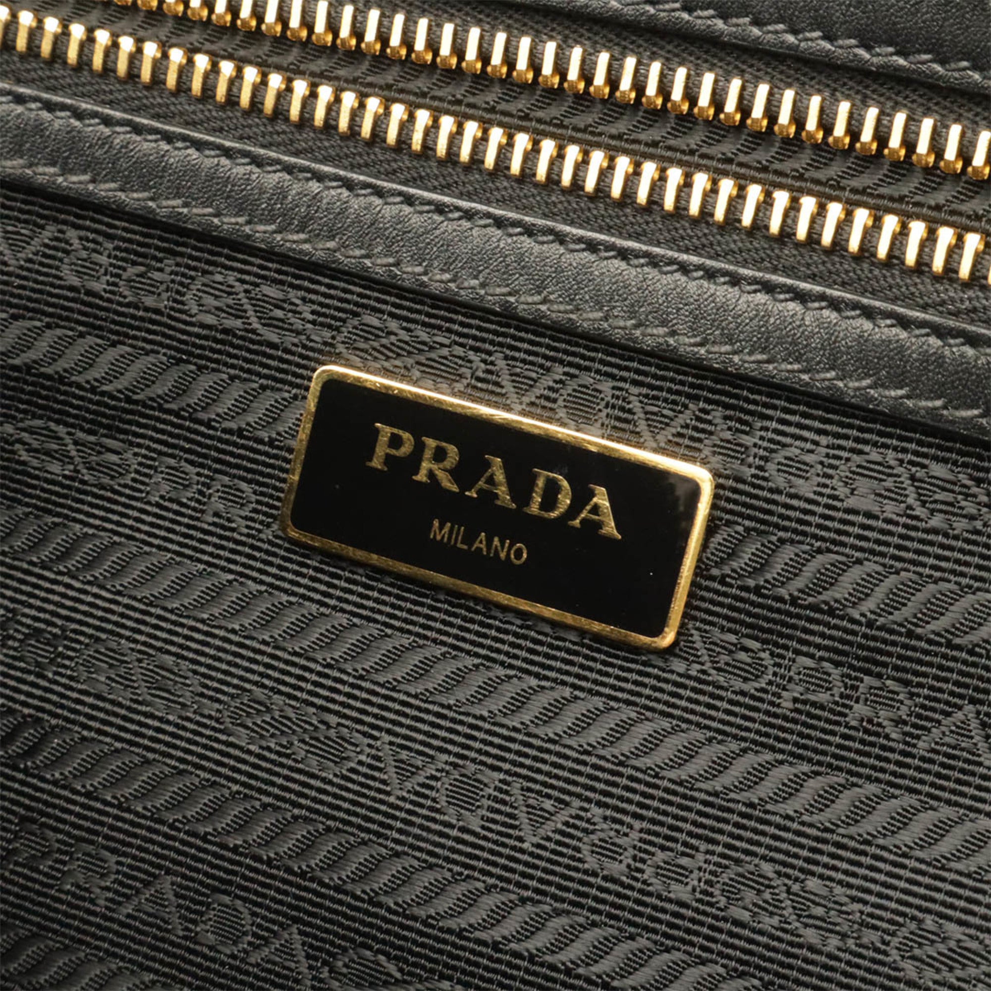 Prada Black Nero Canvas Leather Shoulder Bag (Pre-Owned)