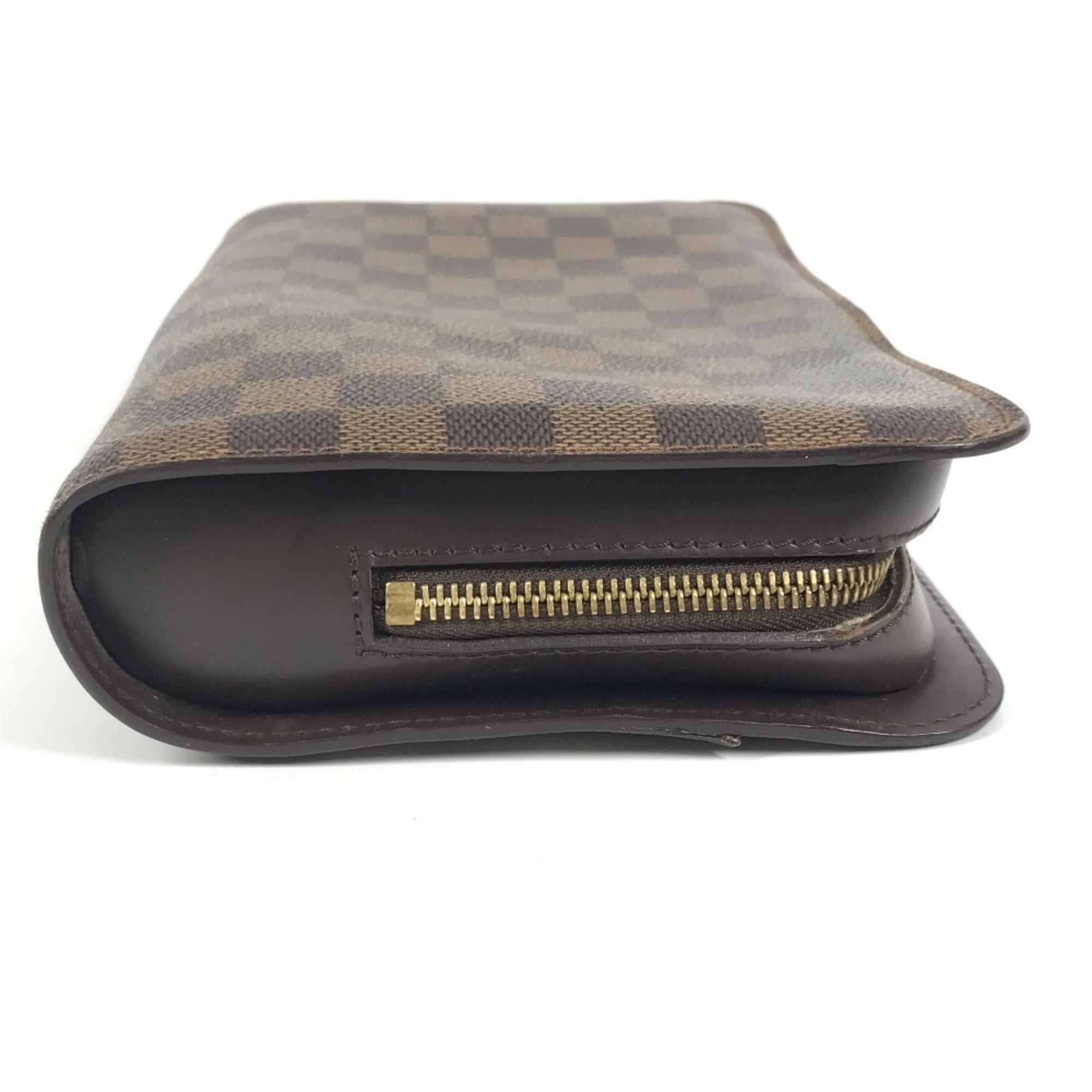 Louis Vuitton Brown Ebene Damier Canvas Clutch Bag Pouch (Pre-Owned)