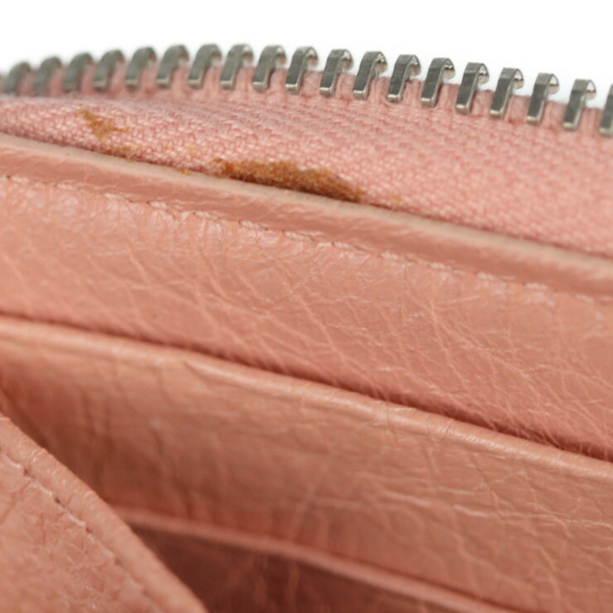 Balenciaga Pink Beige Leather Coin Purse/Coin Case (Pre-Owned)