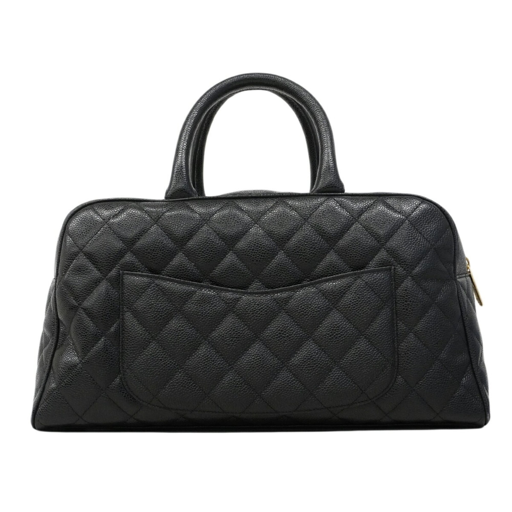 Chanel Black Grained Calfskin Handbag (Pre-Owned)