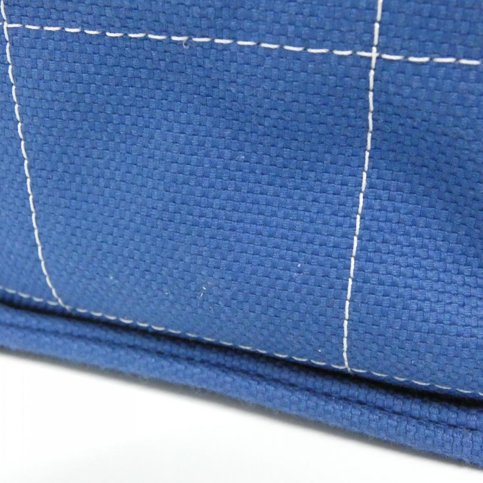 Chanel Blue White Cotton Handbag Pouch (Pre-Owned)