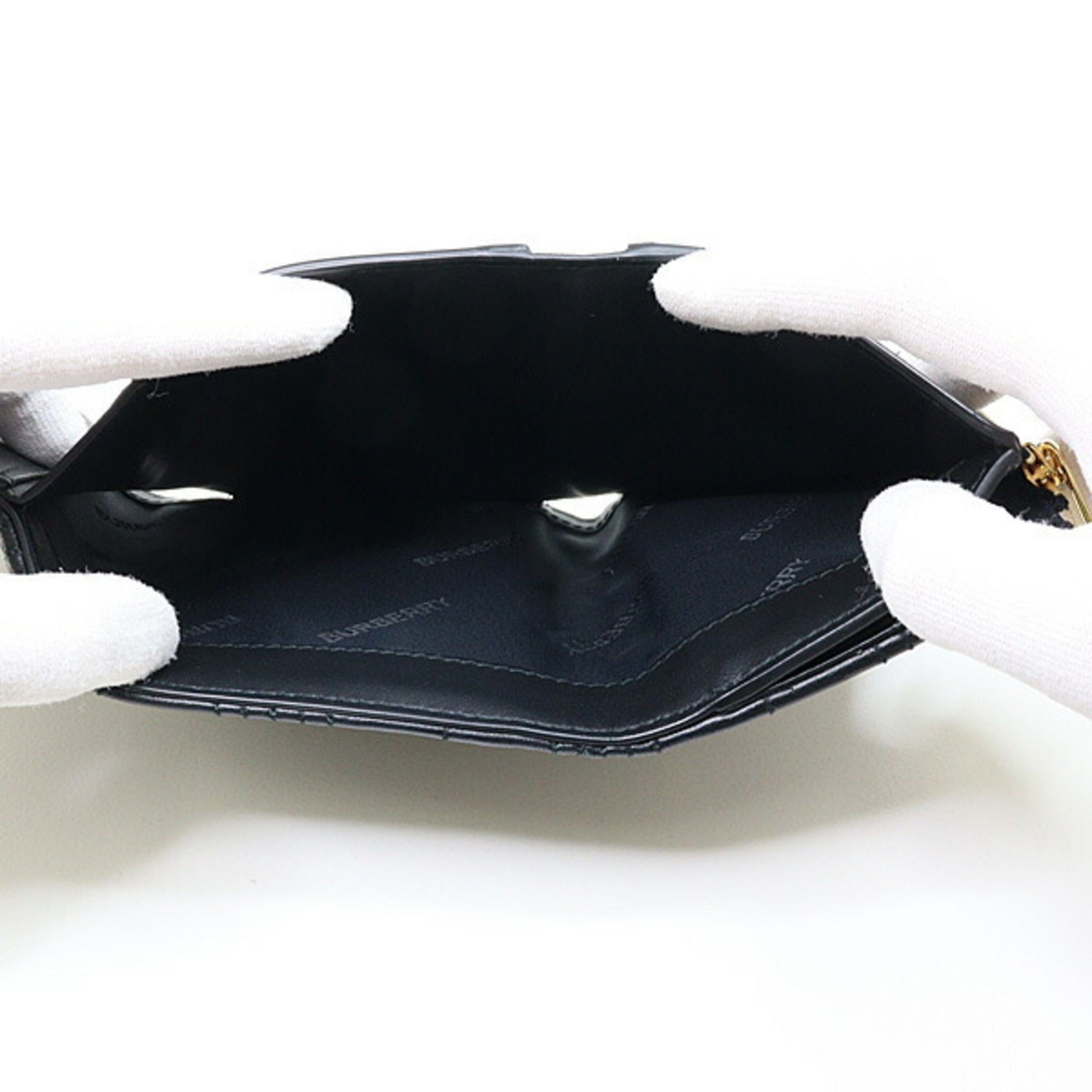 Burberry Black Leather Wallet (Tri-Fold) (Pre-Owned)