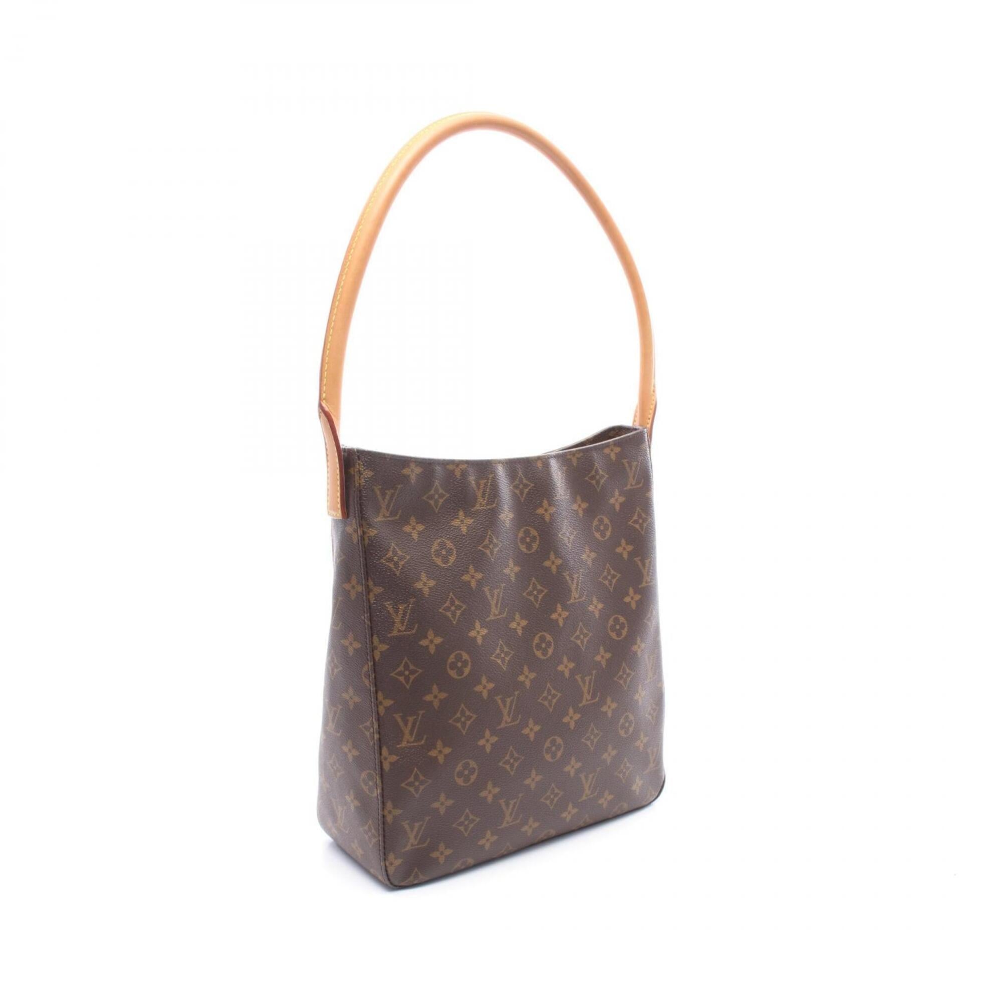 Louis Vuitton Brown Coated Canvas Leather Handbag Shoulder Bag (Pre-Owned)