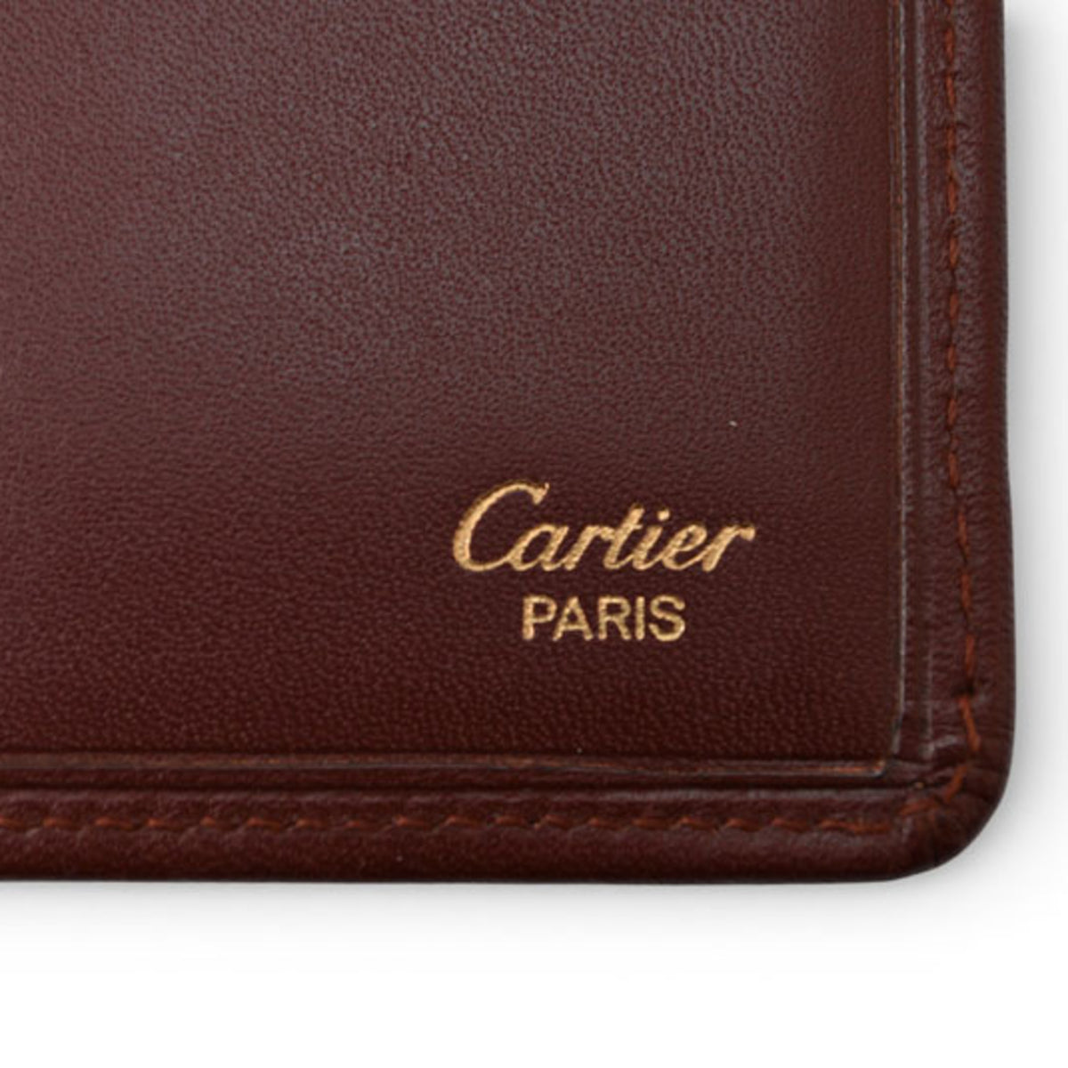 Cartier Must Bordeaux Leather Long Wallet (Bi-Fold) (Pre-Owned)