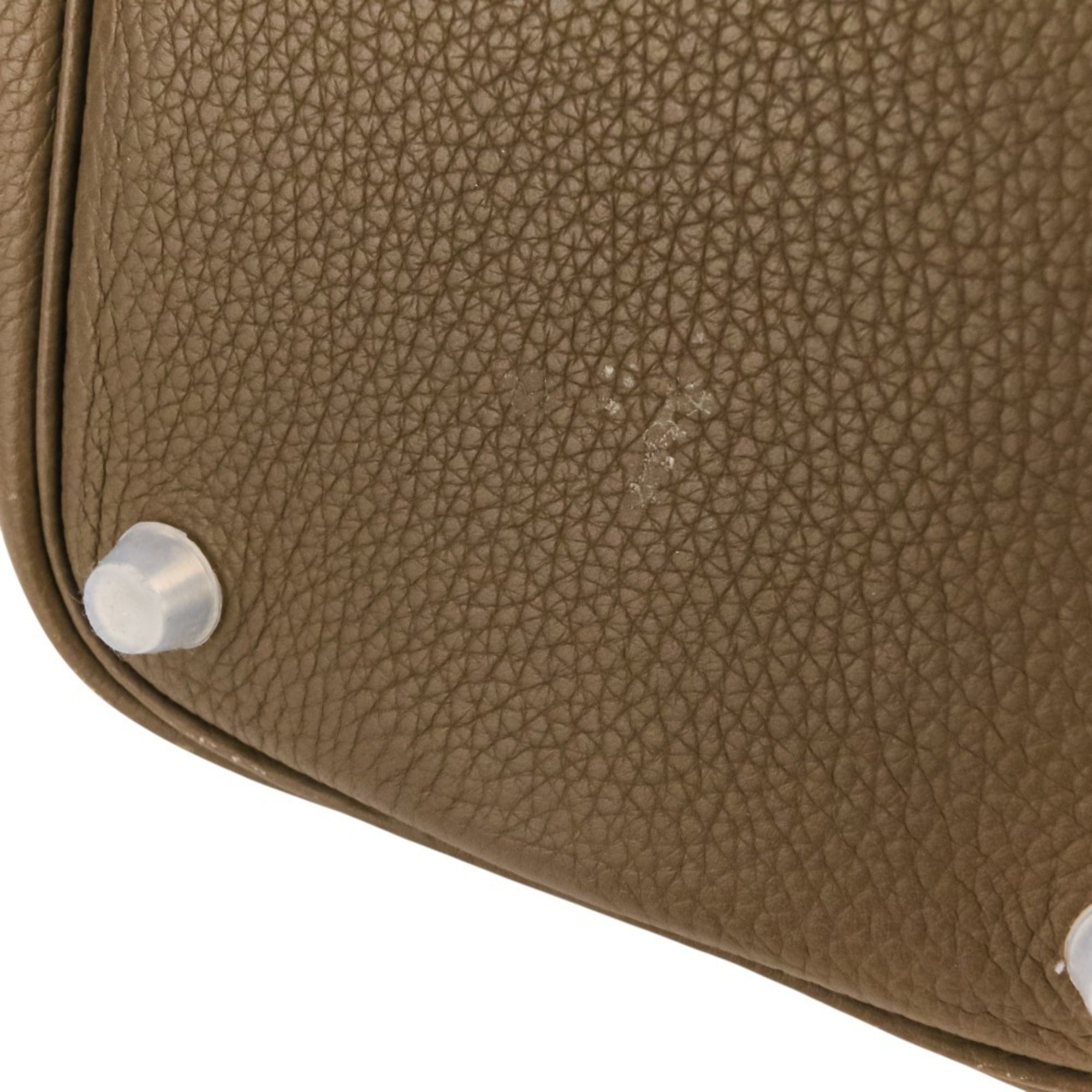 Hermes Etoupe Gray Taurillon Clemence Leather Handbag Tote Bag (Pre-Owned)