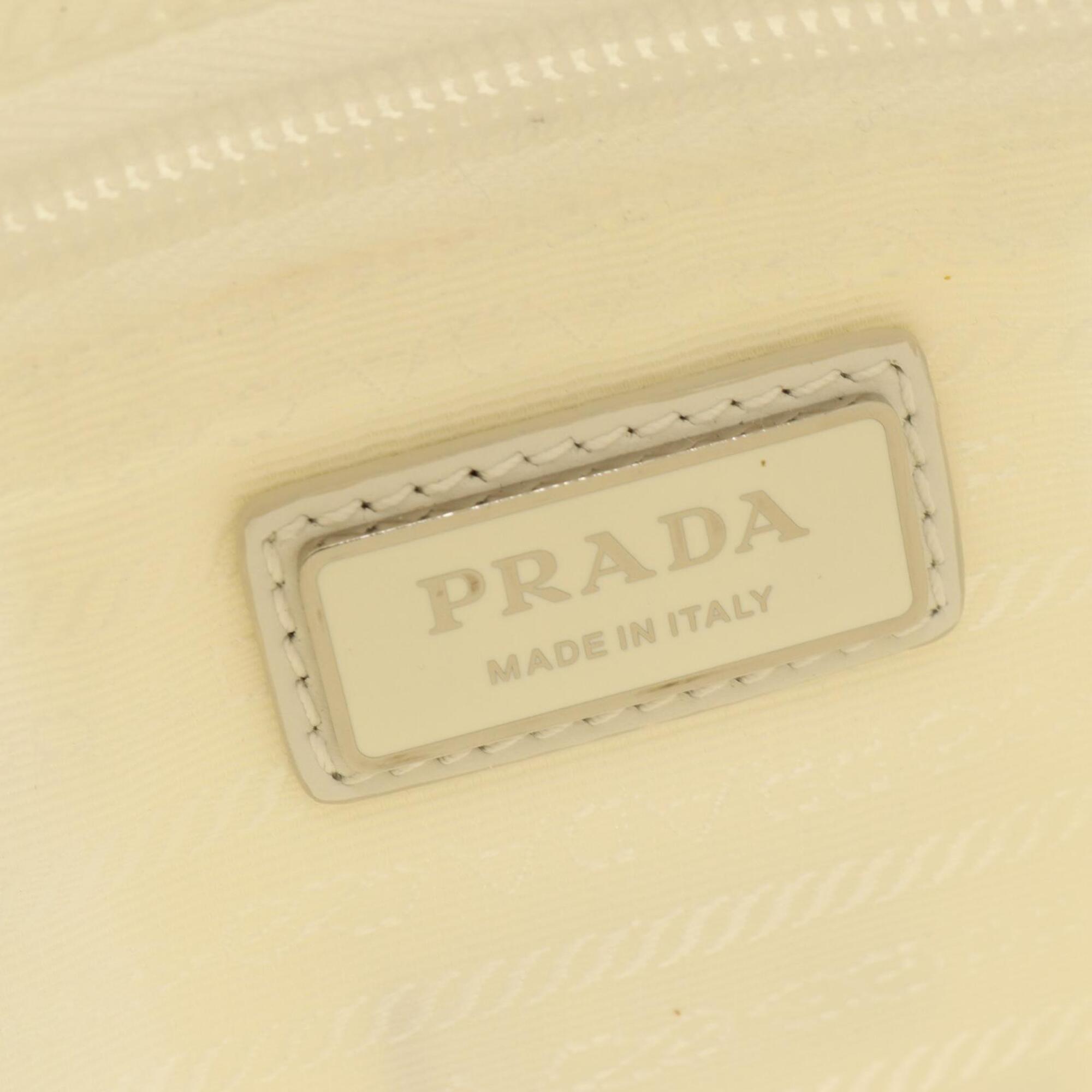 Prada White Nylon Leather Fanny Pack Handbag (Pre-Owned)