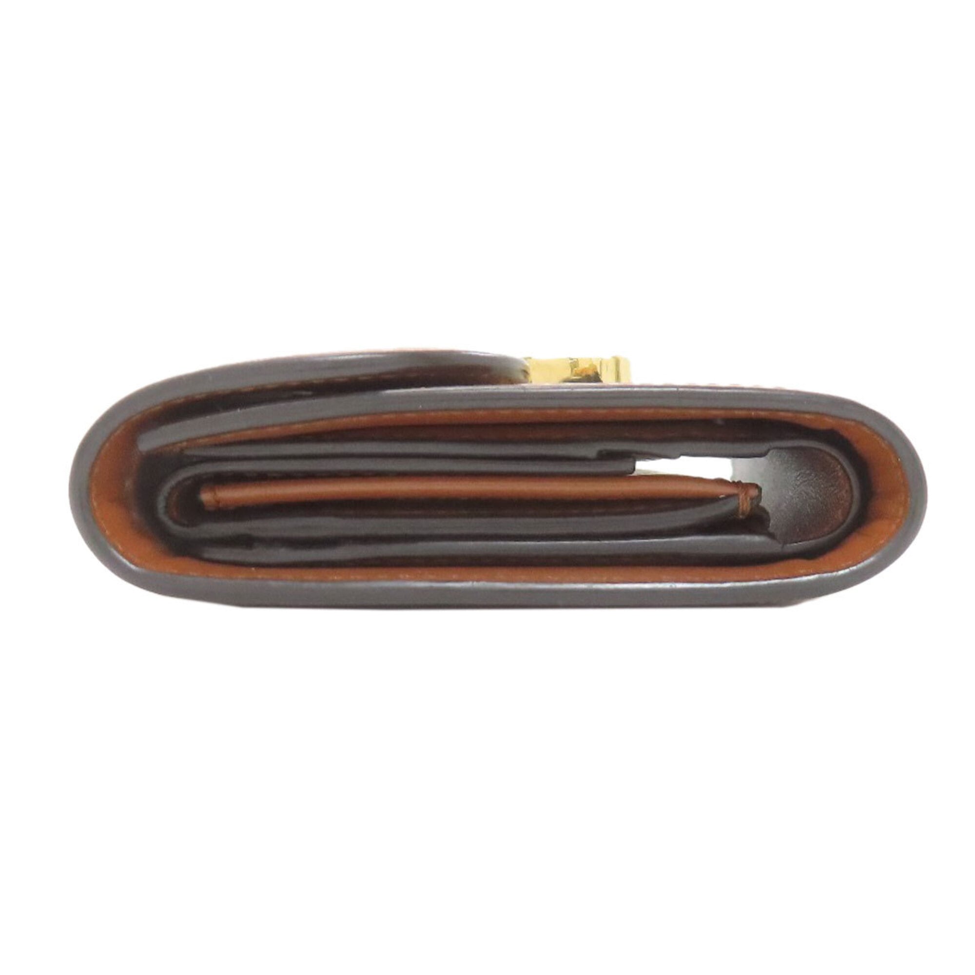 Celine Brown Canvas Leather Wallet (Tri-Fold) (Pre-Owned)