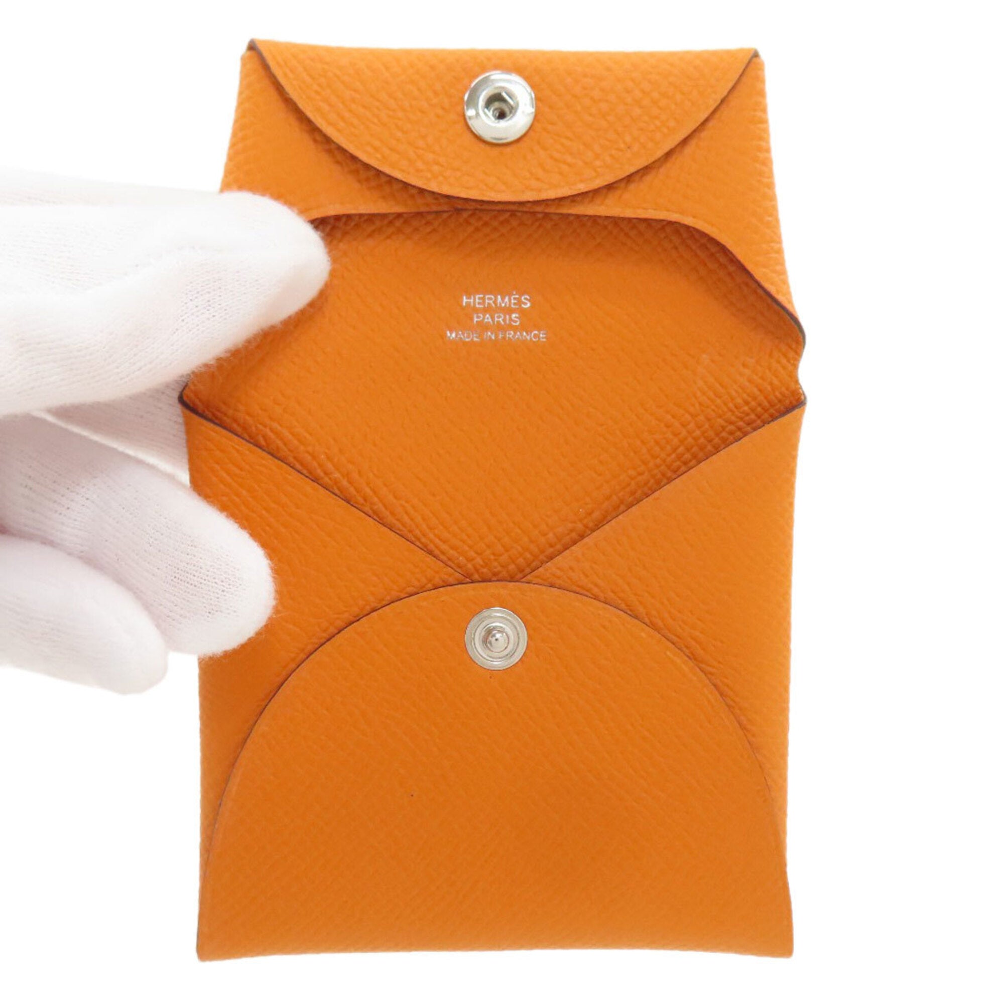 Hermes Orange Epsom Leather Coin Purse/Coin Case (Pre-Owned)