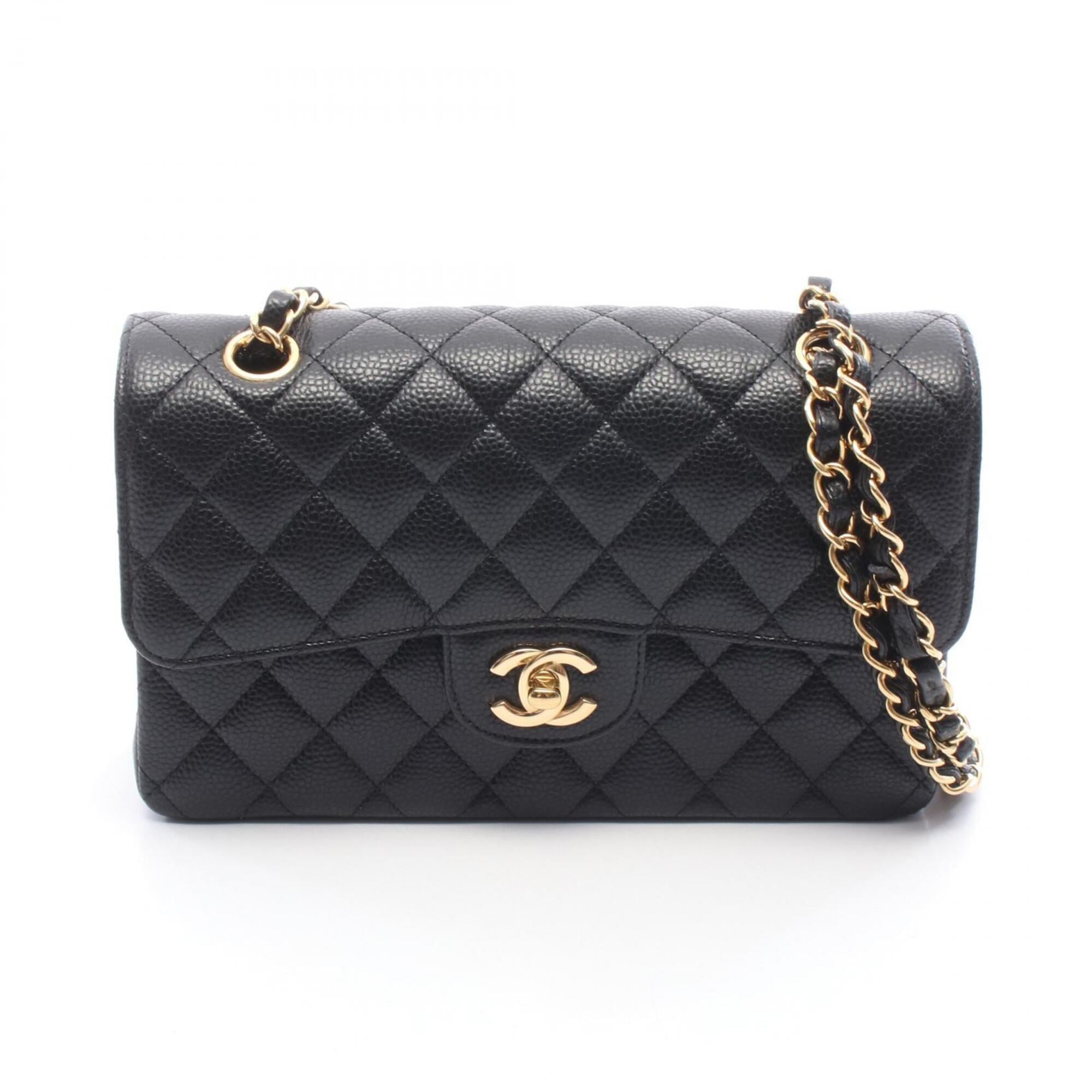 Chanel Black Grained Calfskin Handbag Shoulder Bag (Pre-Owned)