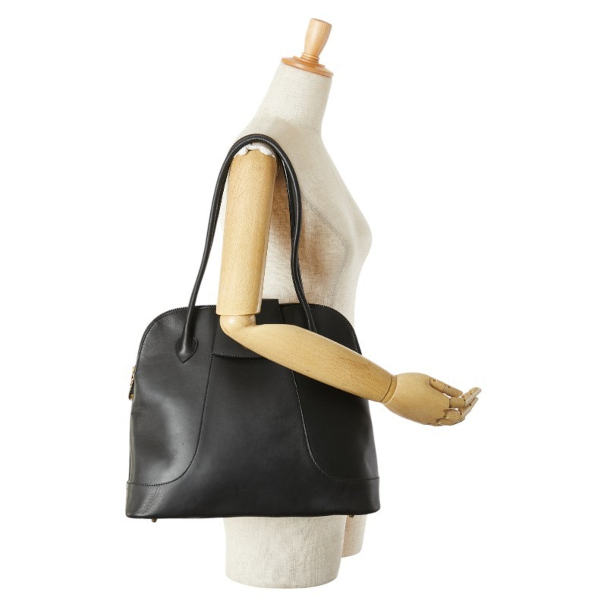 Bally Black Leather Handbag Tote Bag (Pre-Owned)