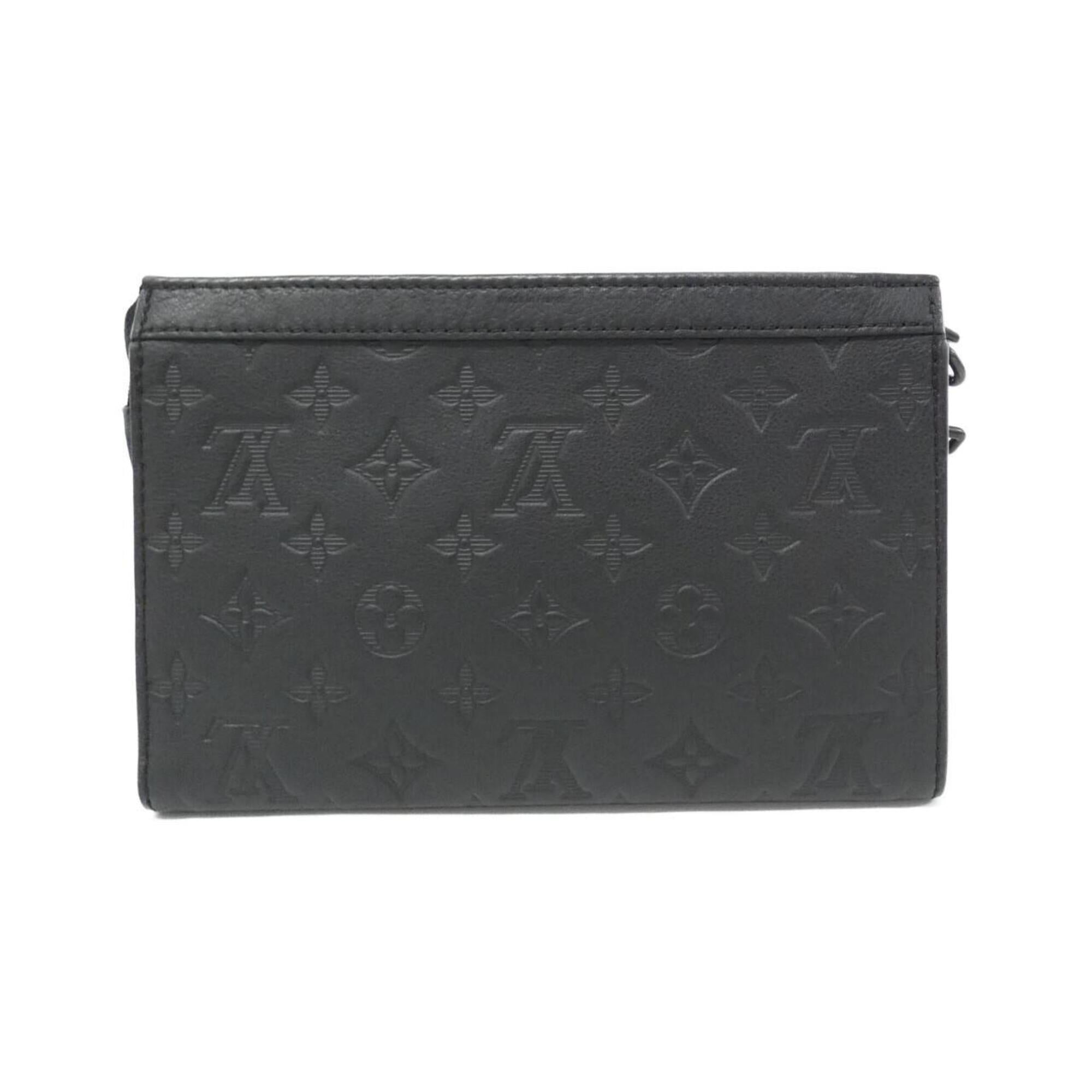 Louis Vuitton Black Leather Pouch Shoulder Bag (Pre-Owned)
