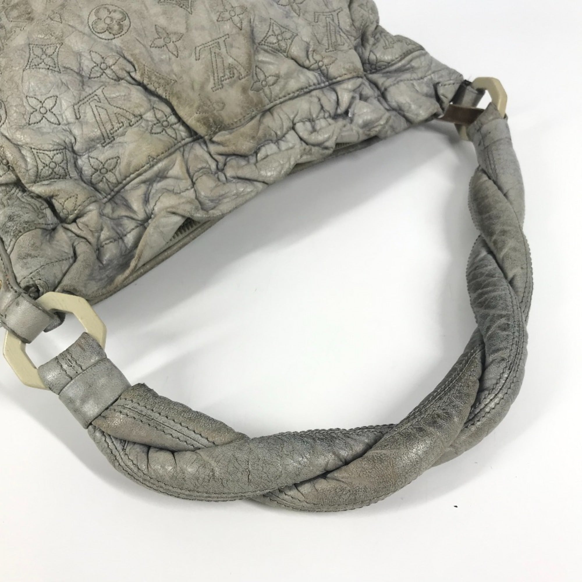 Louis Vuitton Monogram Olympe Ecru Galle Gray Leather Handbag Shoulder Bag (Pre-Owned)