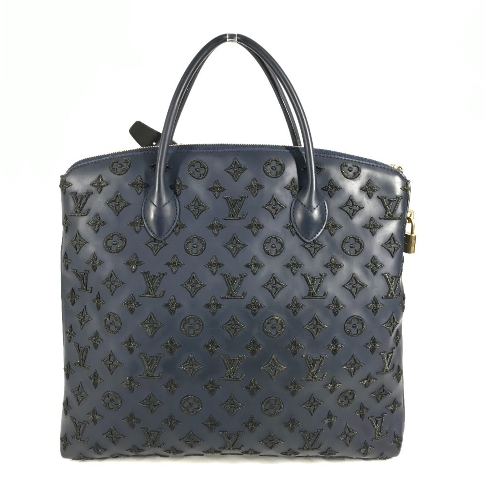 Louis Vuitton Black Blue Handbag Tote Bag (Pre-Owned)