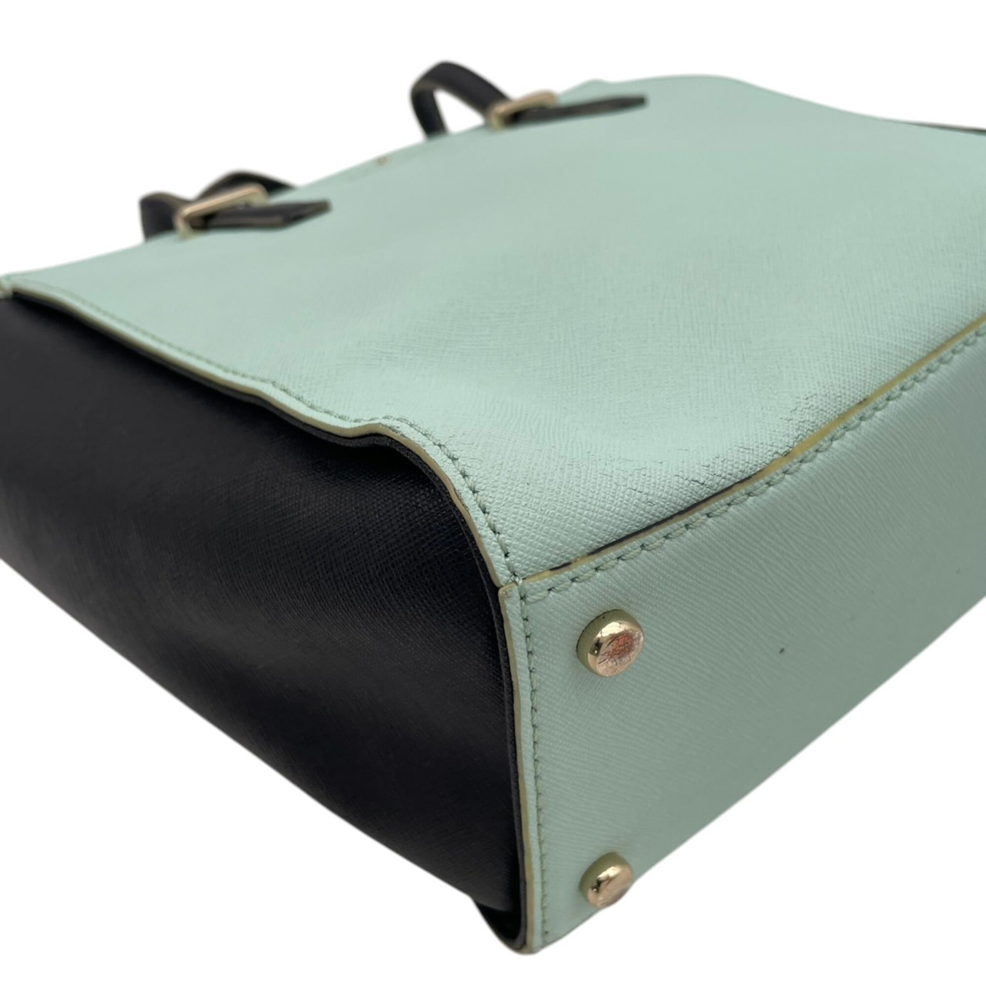 Kate Spade Black Green Leather Handbag Shoulder Bag (Pre-Owned)
