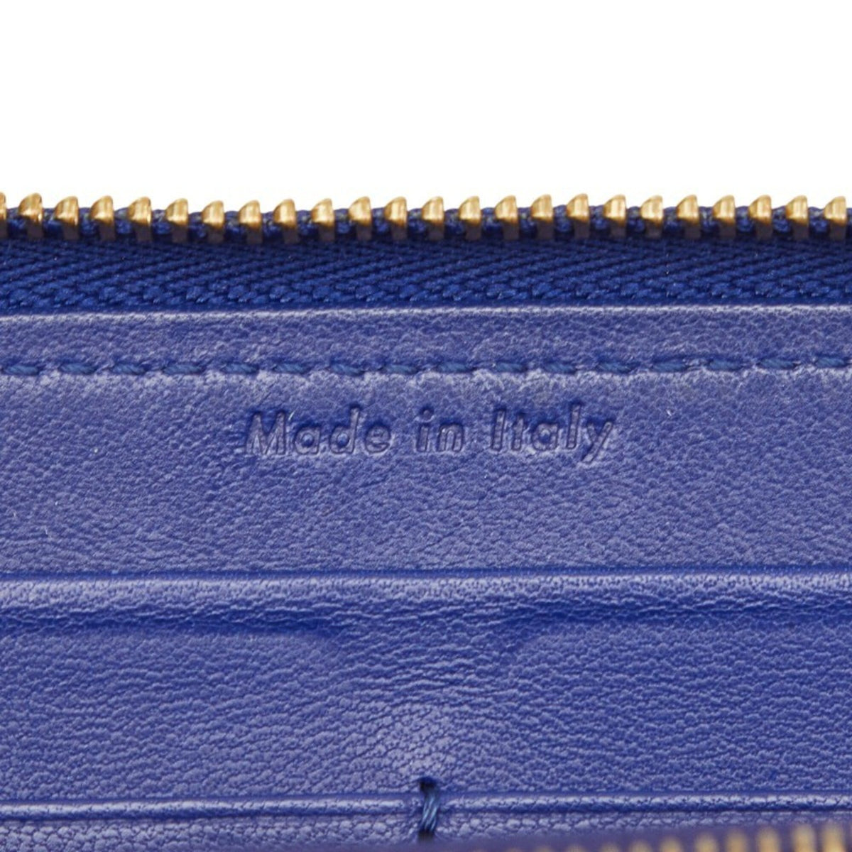 Celine Brown Navy Leather Long Wallet (Bi-Fold) (Pre-Owned)