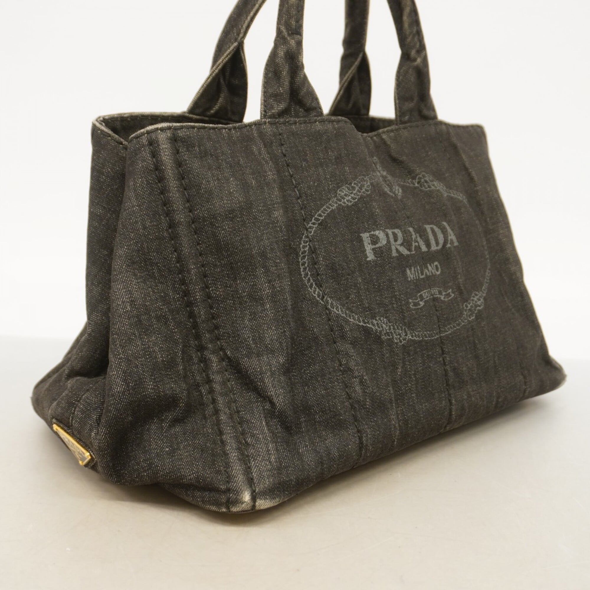 Prada Black Denim Tote Bag (Pre-Owned)