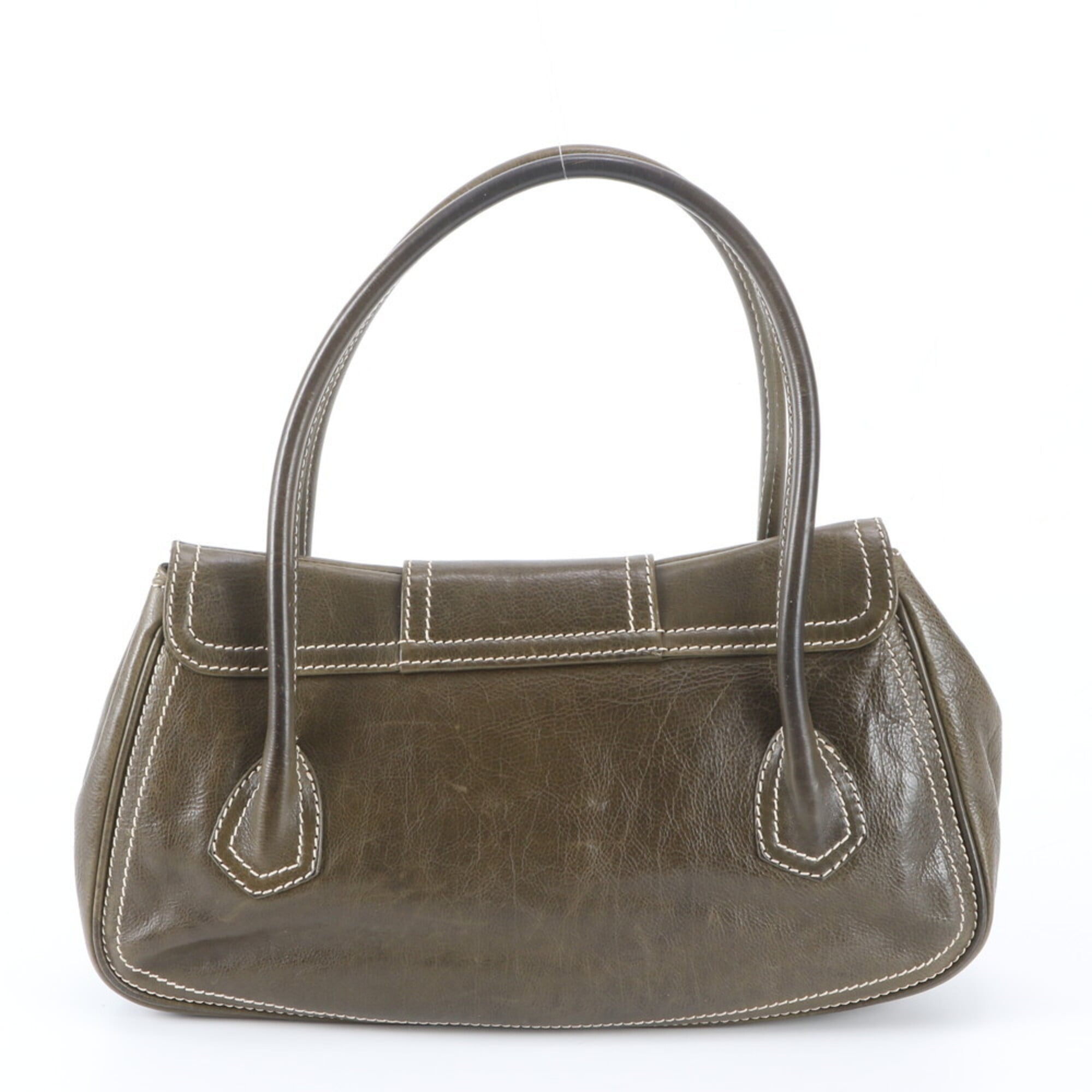 Celine Green Khaki Leather Handbag Shoulder Bag (Pre-Owned)