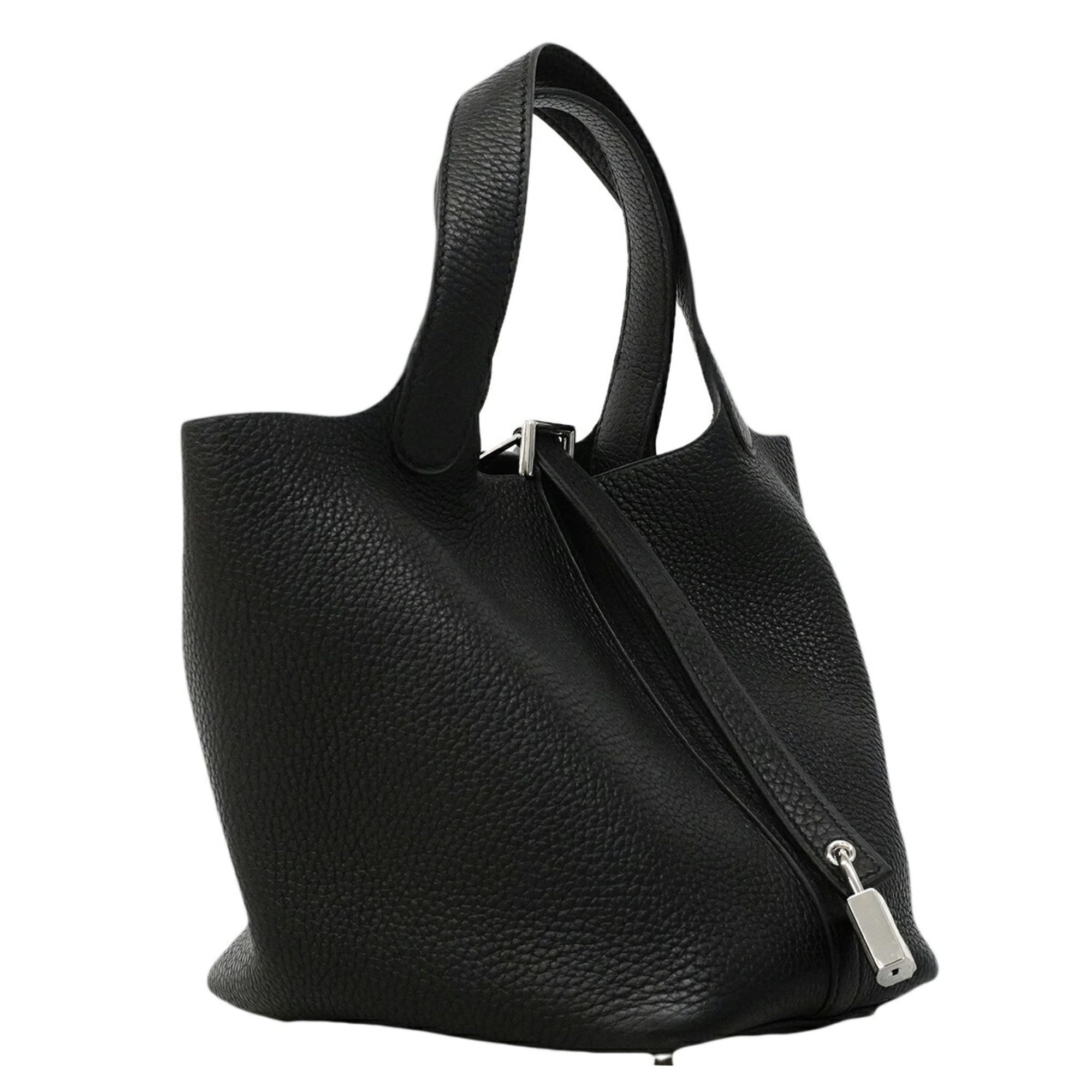 Hermes Black Taurillon Clemence Leather Handbag (Pre-Owned)