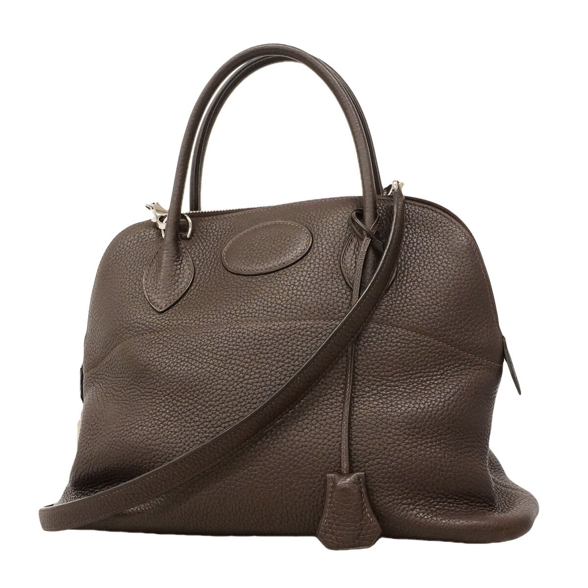 Hermes Brown Taurillon Clemence Leather Handbag (Pre-Owned)