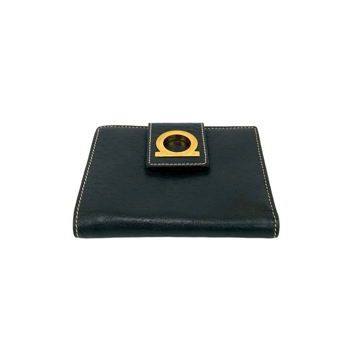 Salvatore Ferragamo Black Leather Wallet (Bi-Fold) (Pre-Owned)