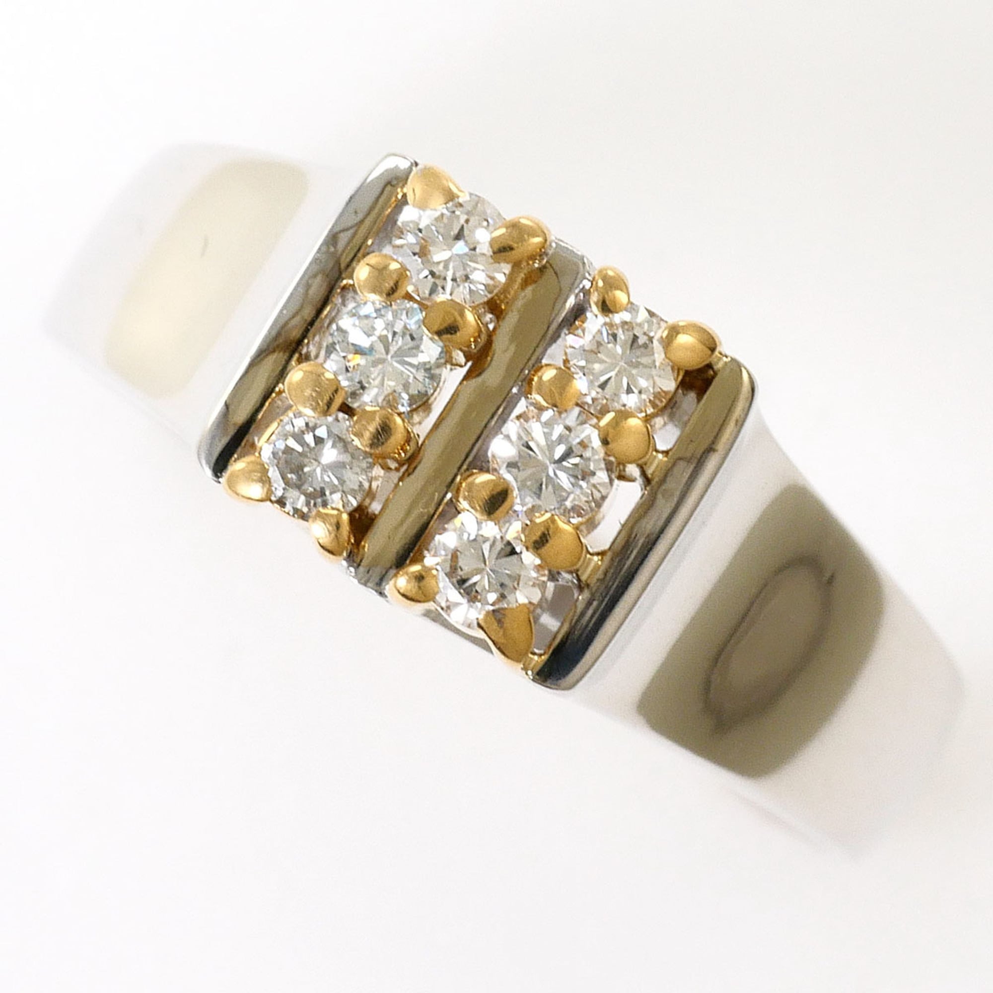 Unbranded White Gold Yellow Gold White Gold (14K) Yellow Gold (14K) Band Ring (Pre-Owned)