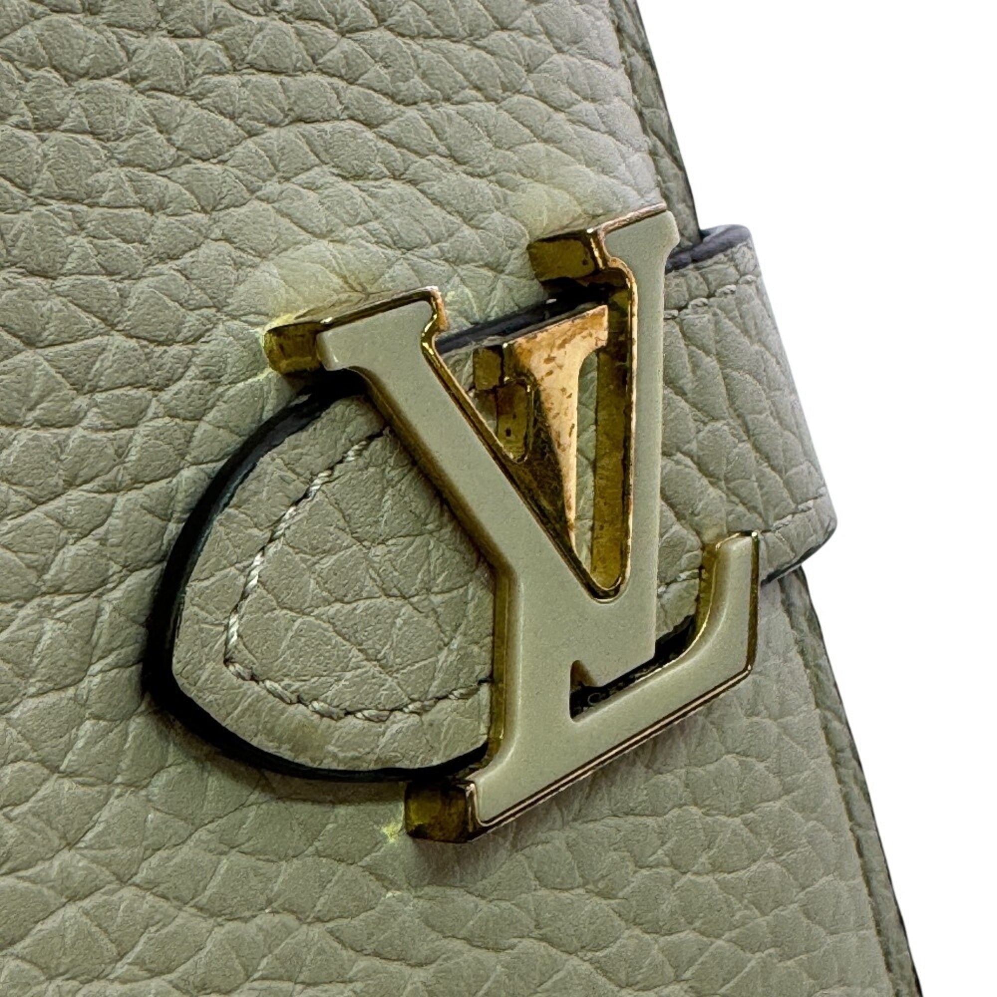 Louis Vuitton Beige Blue Leather Wallet (Bi-Fold) (Pre-Owned)