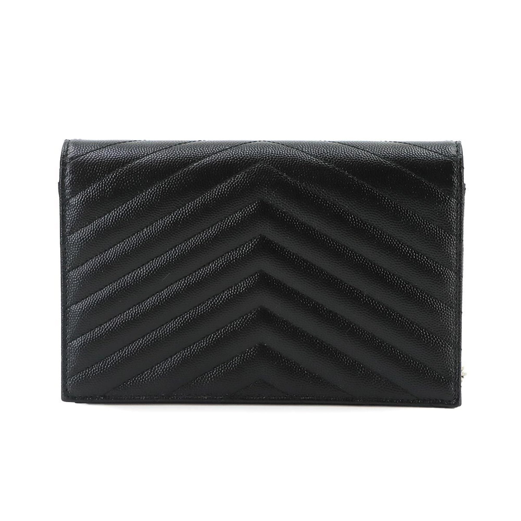 Saint Laurent Black Leather Chain/Shoulder Wallet (Pre-Owned)