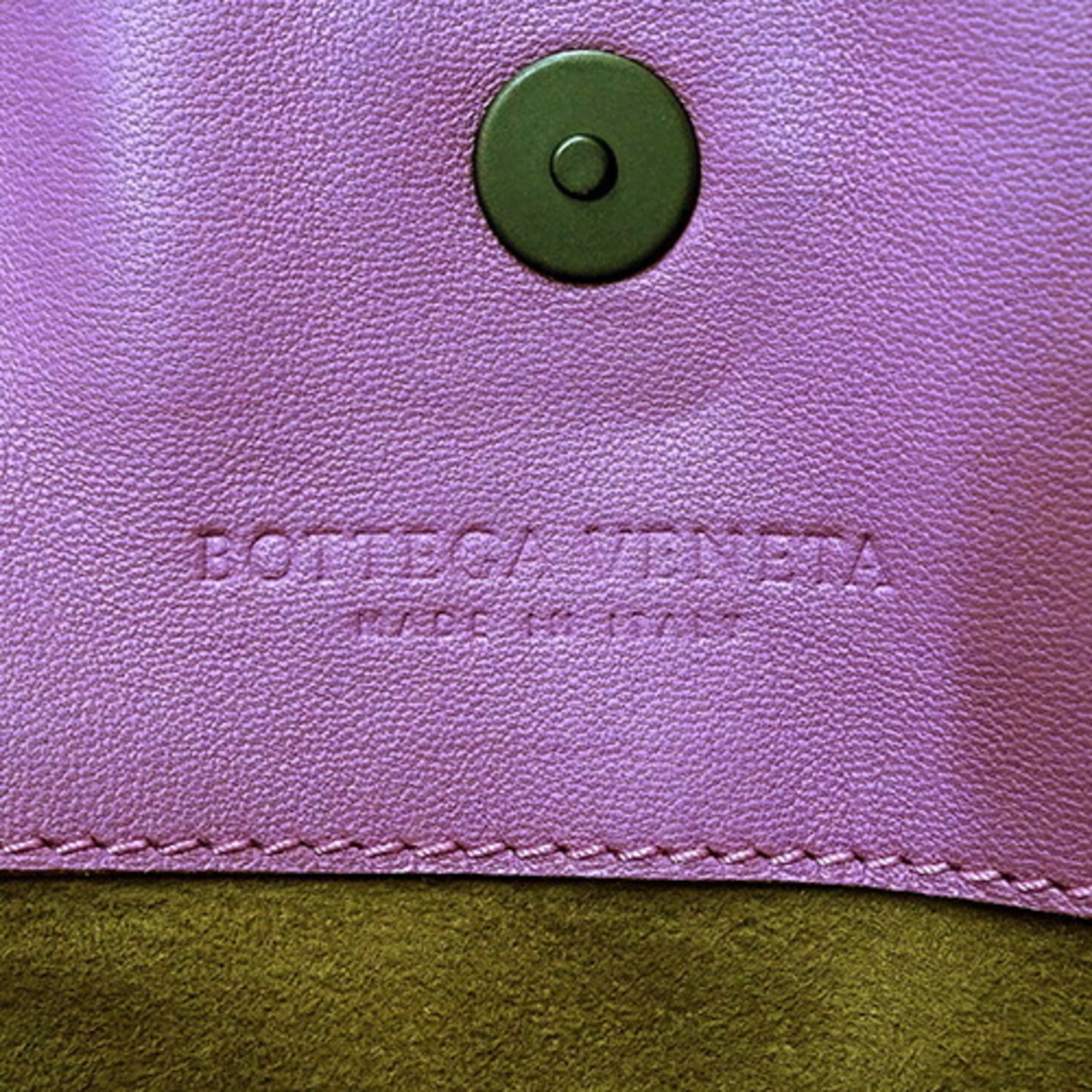 Bottega Veneta Pink Purple Leather Tote Bag (Pre-Owned)