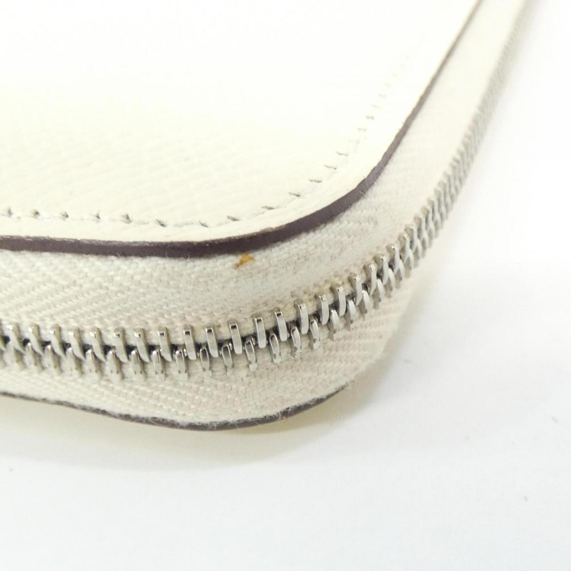 Hermes Beige Biscuit White Epsom Leather Silk Long Wallet (Bi-Fold) (Pre-Owned)