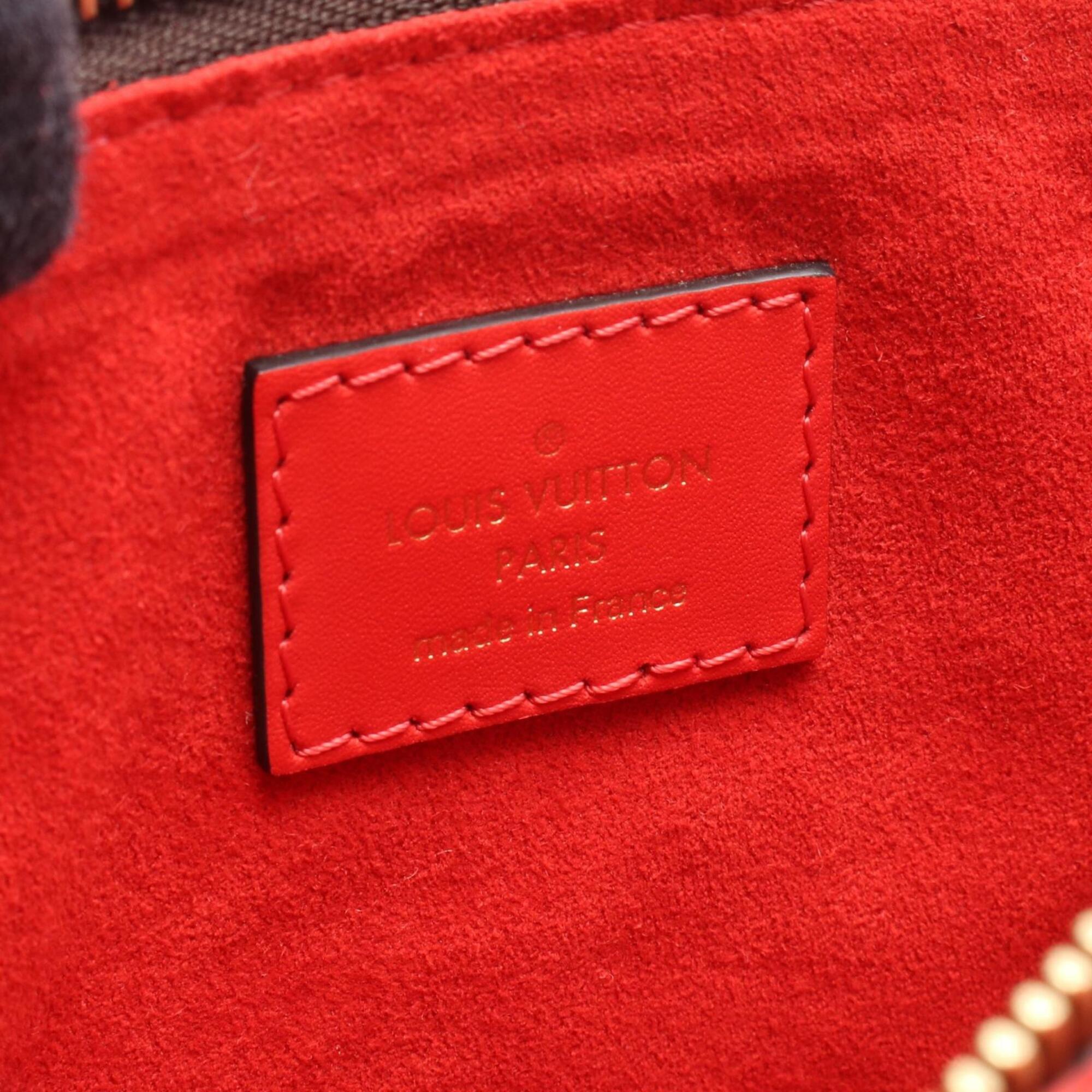 Louis Vuitton Brown Coquelicots Monogram Red Color Coated Canvas Leather Handbag Tote Bag (Pre-Owned)