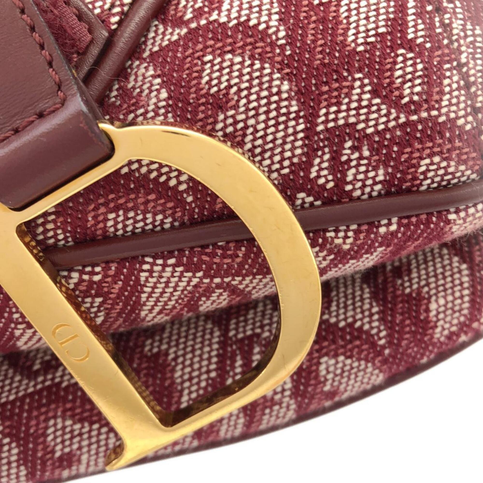Christian Dior Bordeaux Canvas Shoulder Bag (Pre-Owned)
