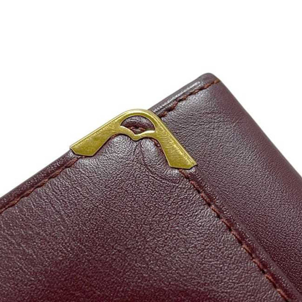 Cartier Must Bordeaux Leather Coin Purse/Coin Case (Pre-Owned)