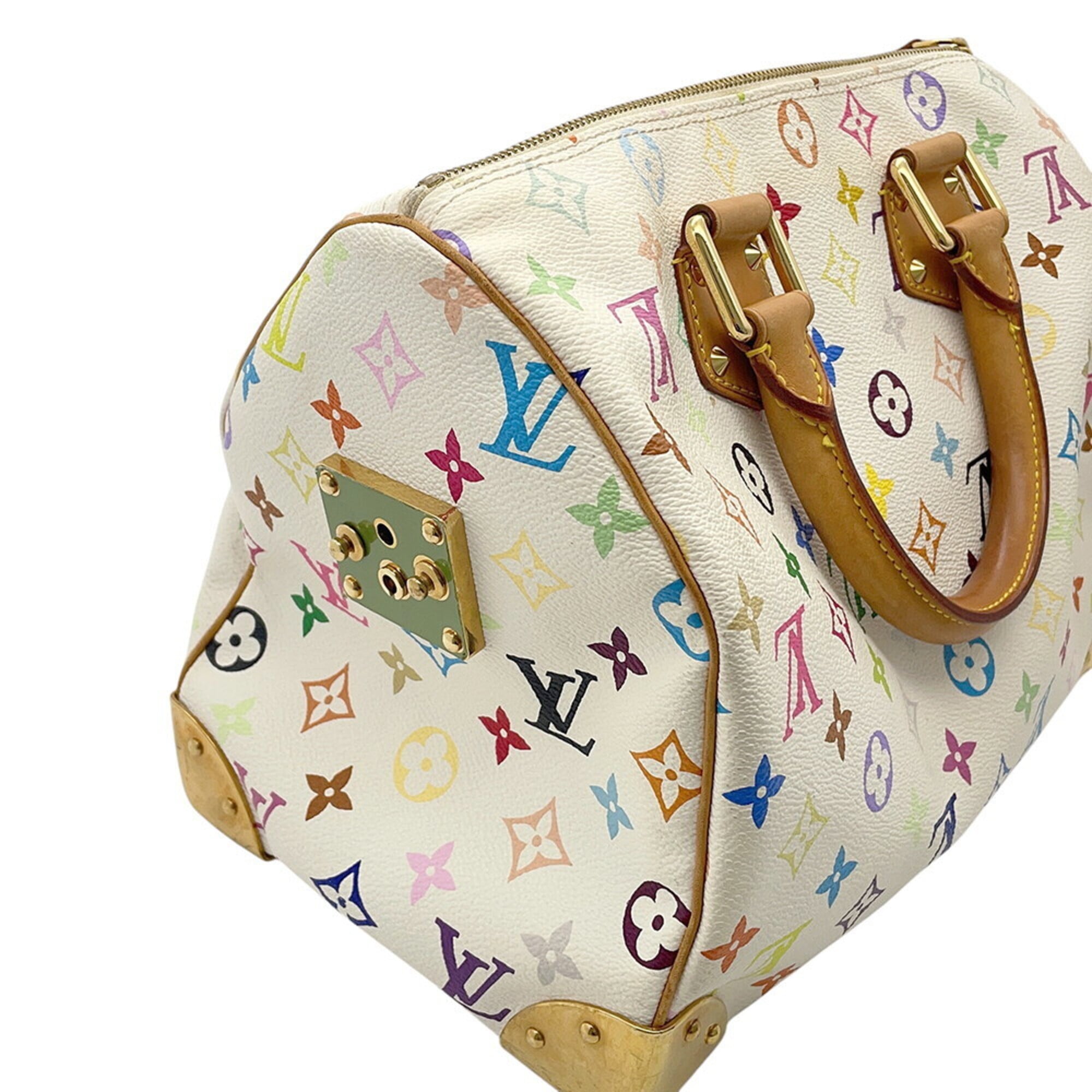 Louis Vuitton Blanc Red Color Monogram Multicolore Handbag (Pre-Owned)