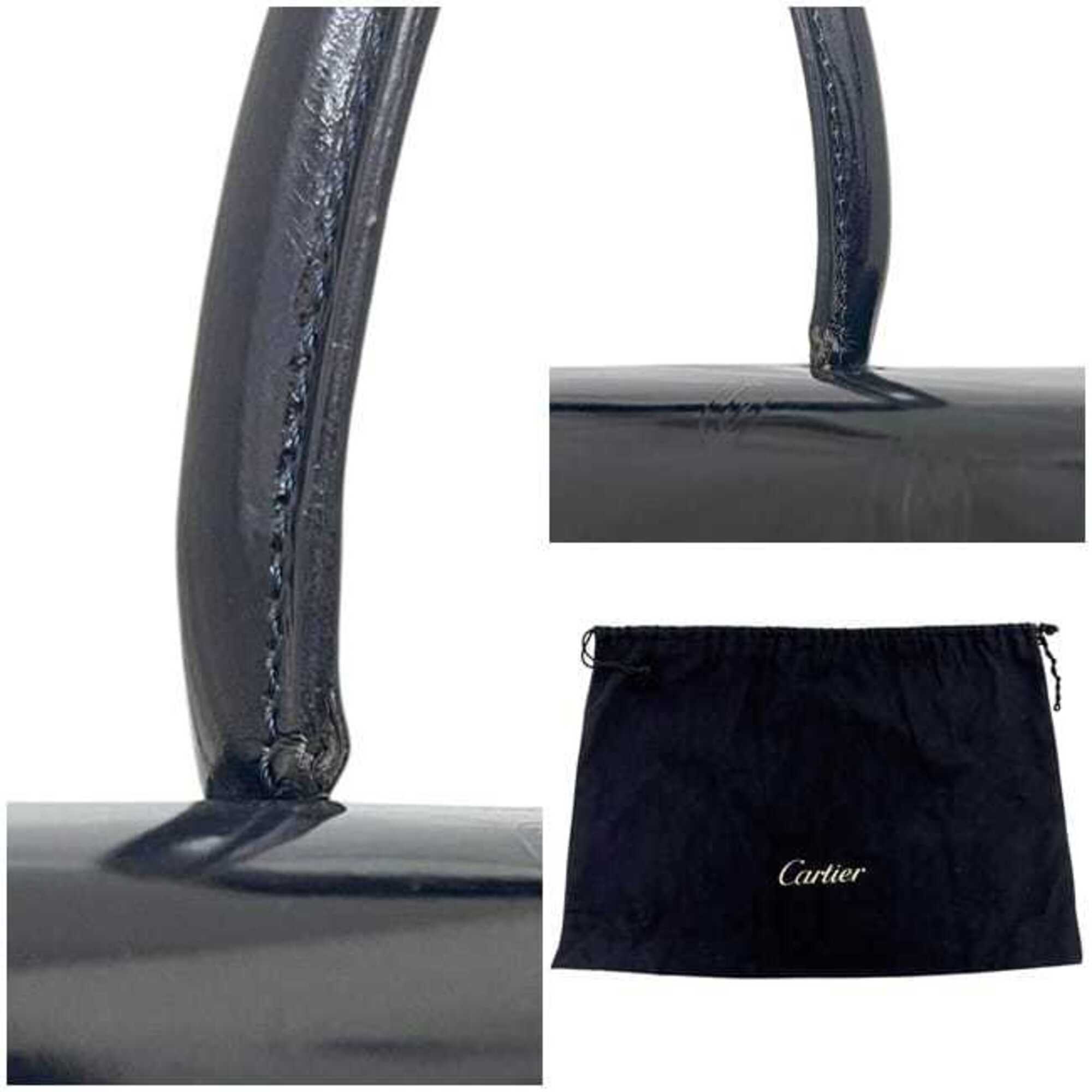 Cartier Dark Navy Patent Leather Leather Handbag (Pre-Owned)