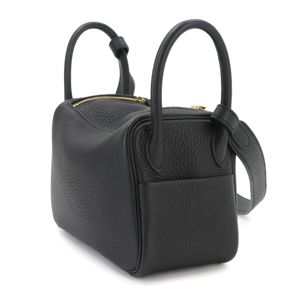 Hermes Black Taurillon Clemence Leather Handbag (Pre-Owned)