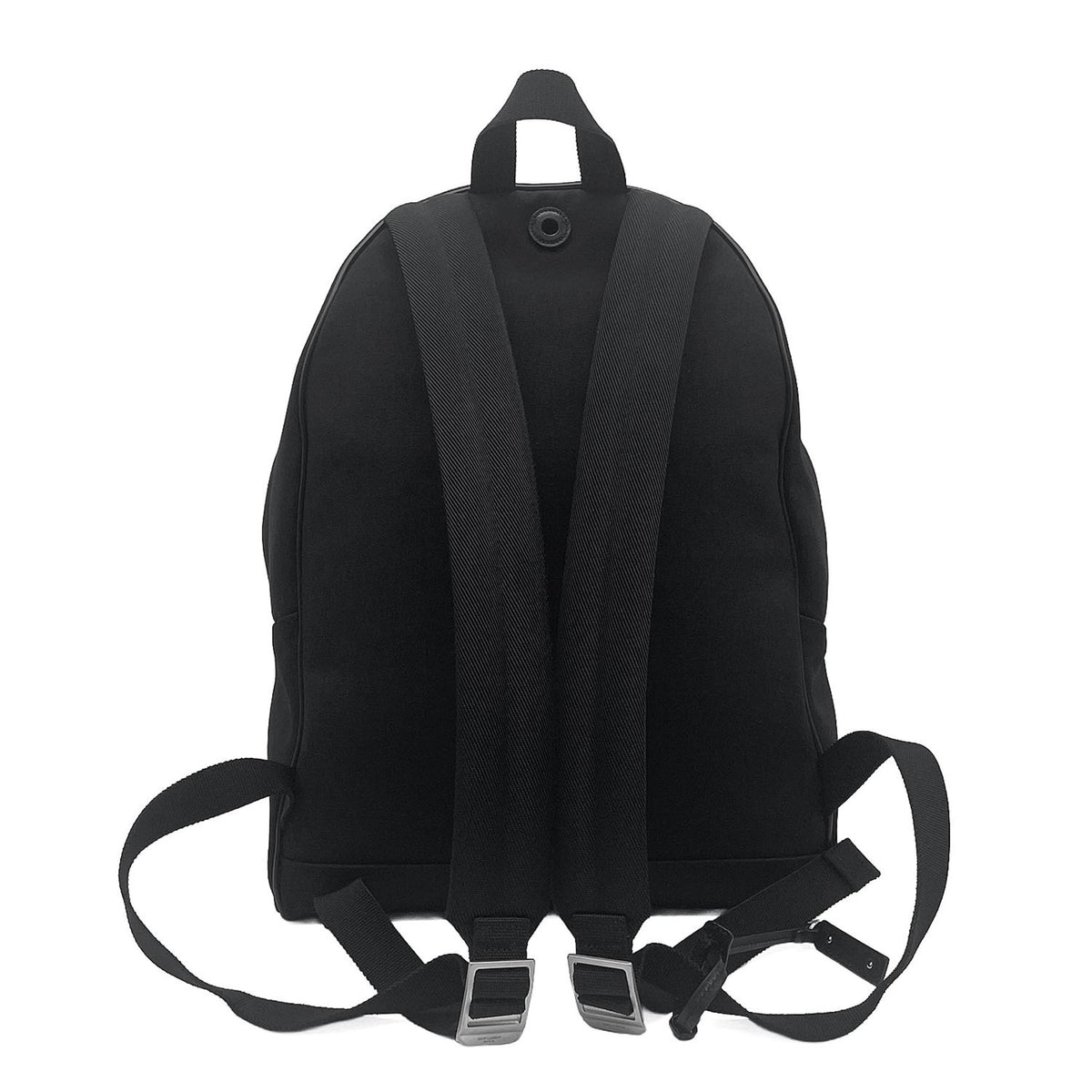 Yves Saint Laurent Black Canvas Leather Backpack (Pre-Owned)