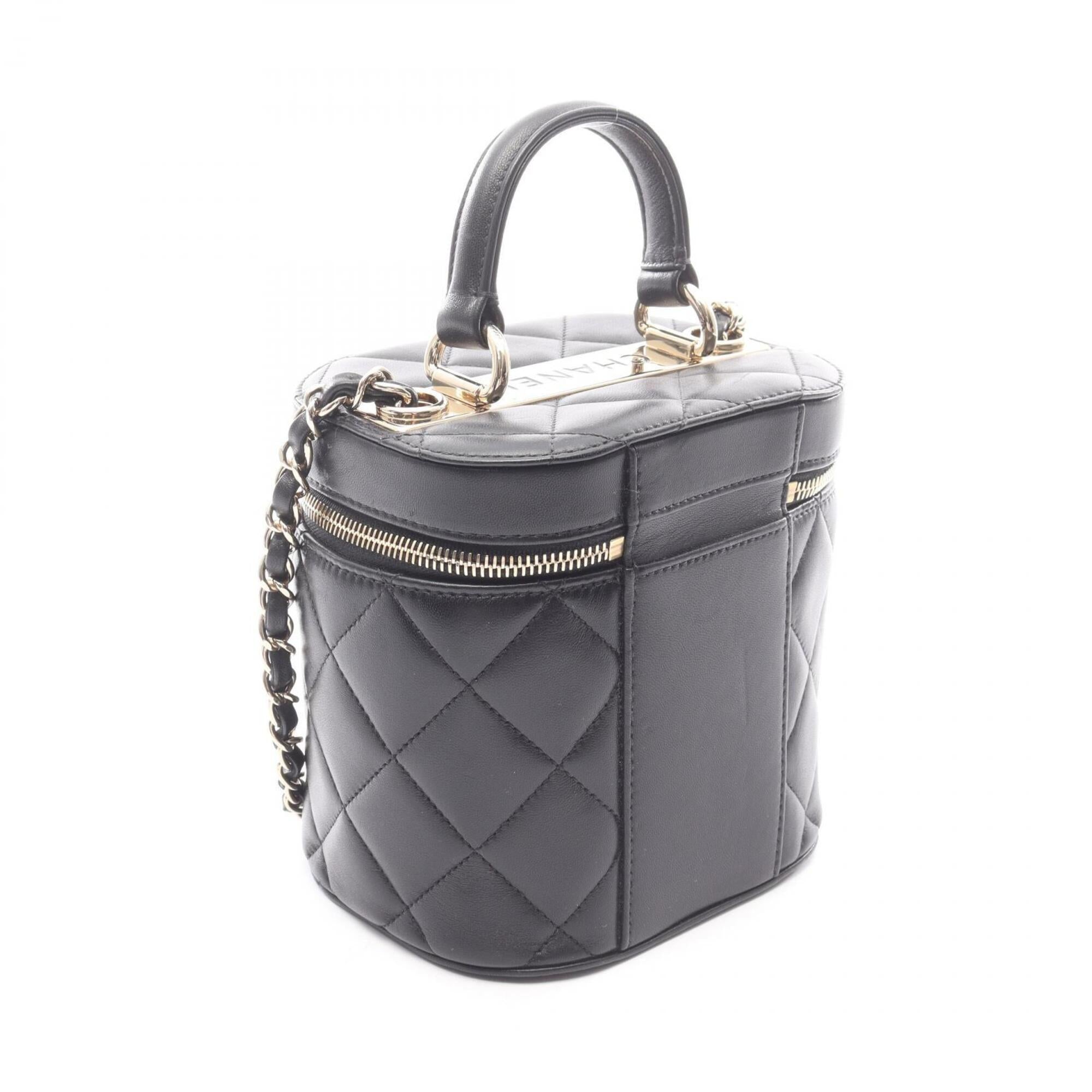 Chanel Black Leather Handbag Shoulder Bag (Pre-Owned)