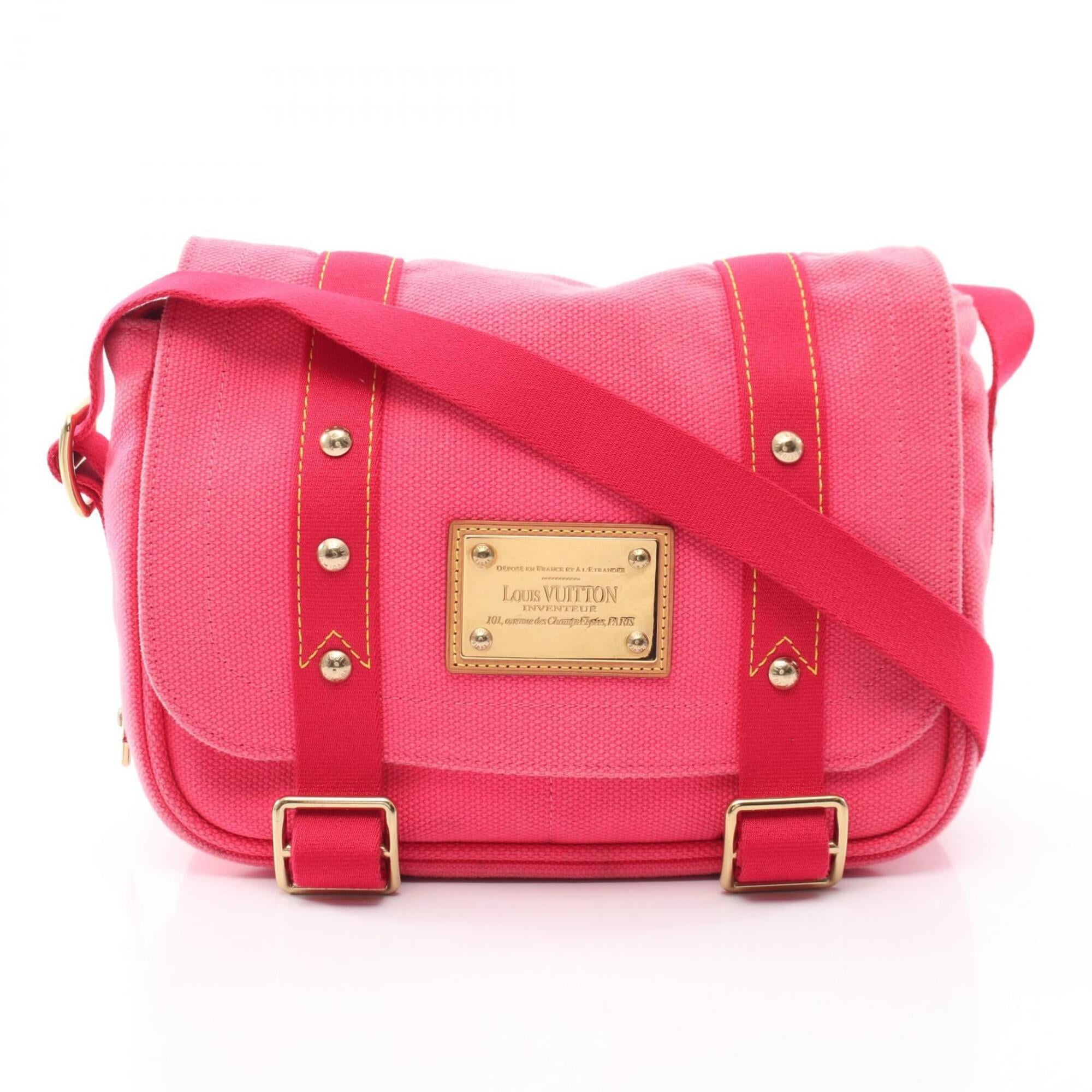 Louis Vuitton Pink Red Color Rose Canvas Handbag Shoulder Bag (Pre-Owned)