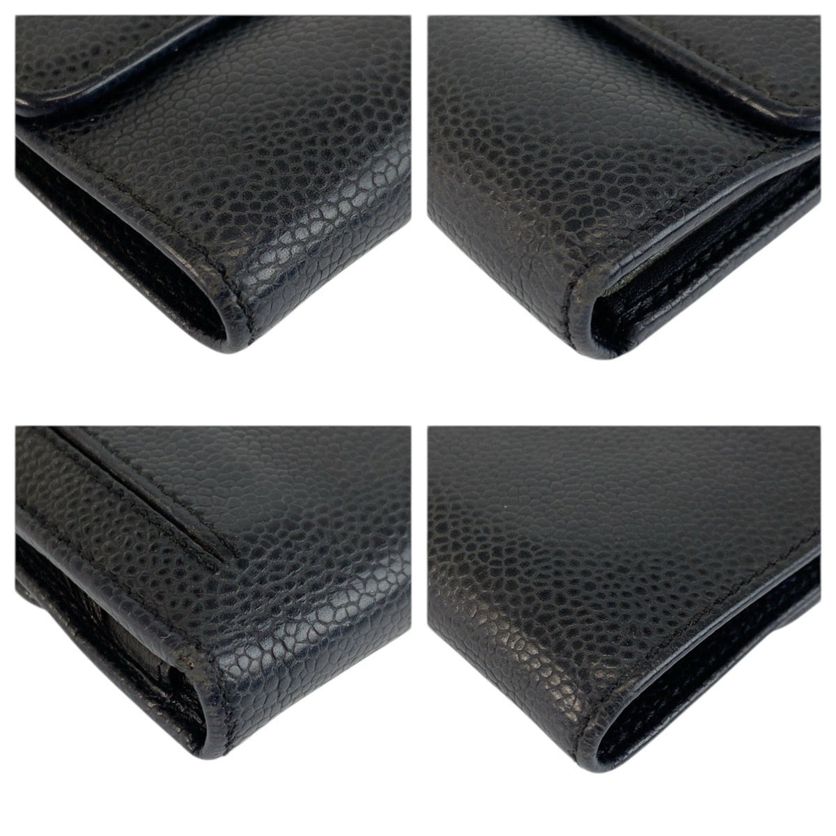 Chanel Black Leather Wallet (Tri-Fold) (Pre-Owned)