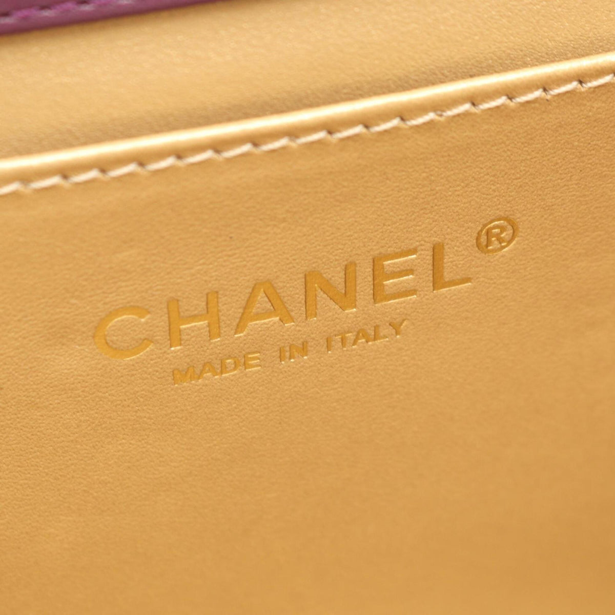 Chanel Purple Leather Handbag Shoulder Bag (Pre-Owned)
