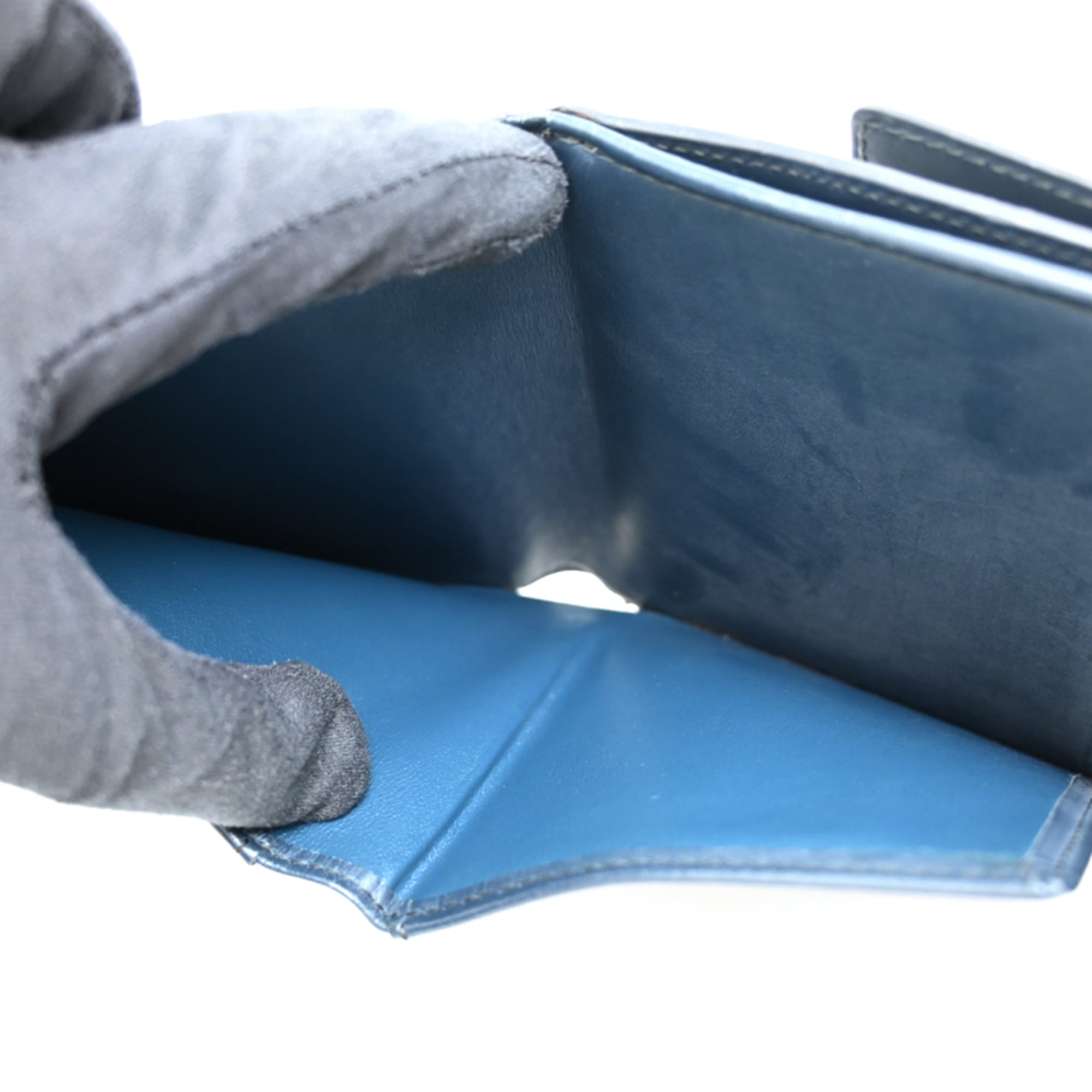 Louis Vuitton Blue Monogram Mat Wallet (Bi-Fold) (Pre-Owned)