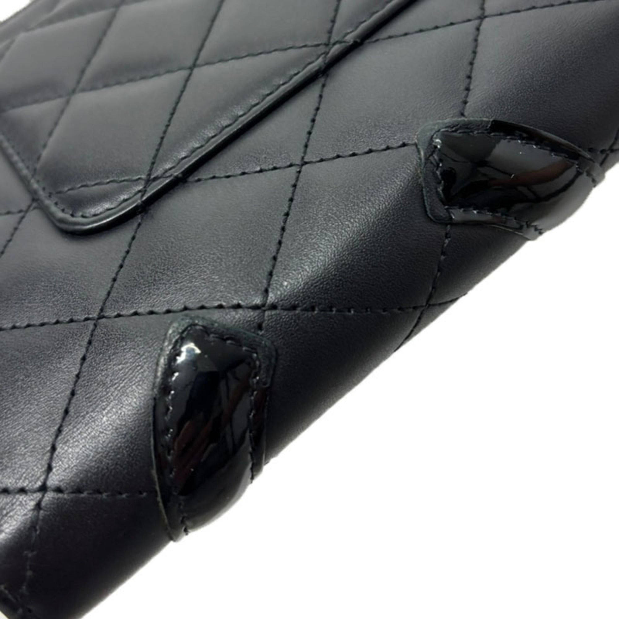 Chanel Black Leather Long Wallet (Bi-Fold) (Pre-Owned)