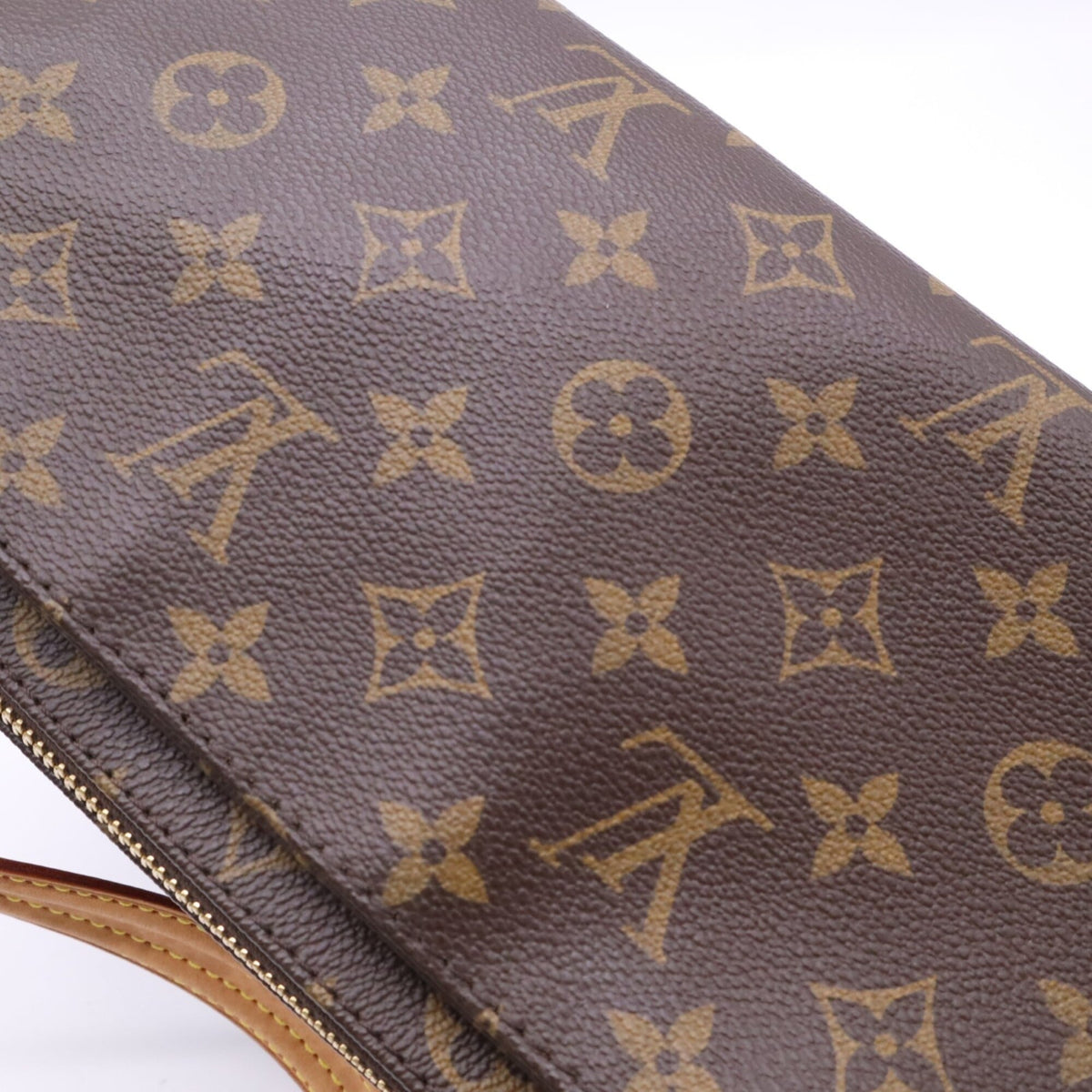 Louis Vuitton Beige Brown Monogram Coated Canvas Handbag (Pre-Owned)