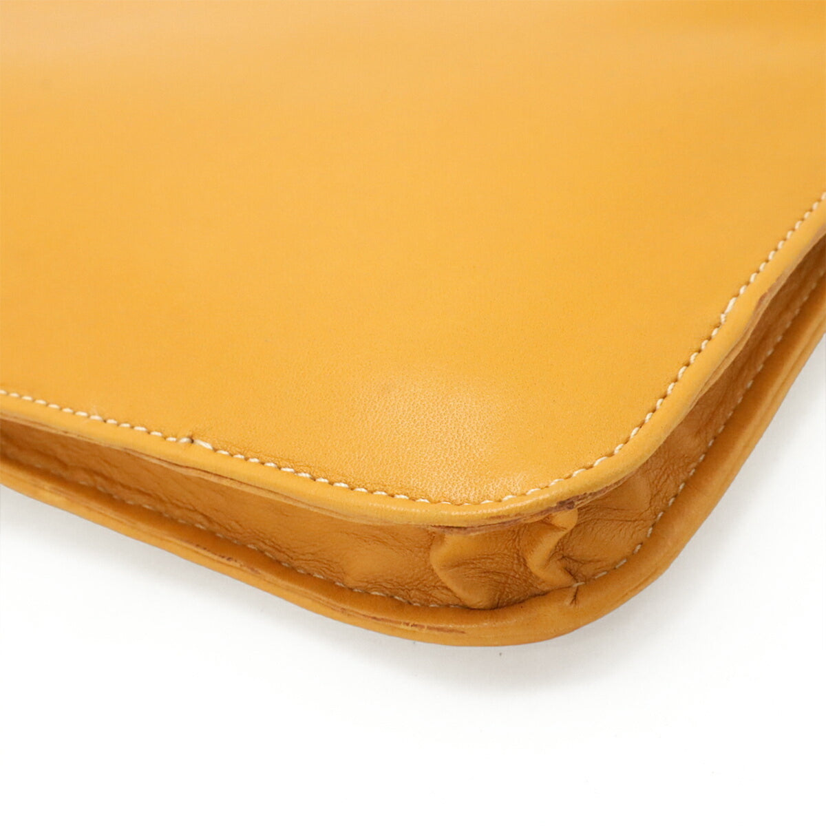 Loewe Mustard Mesh Leather Clutch Bag Pouch (Pre-Owned)