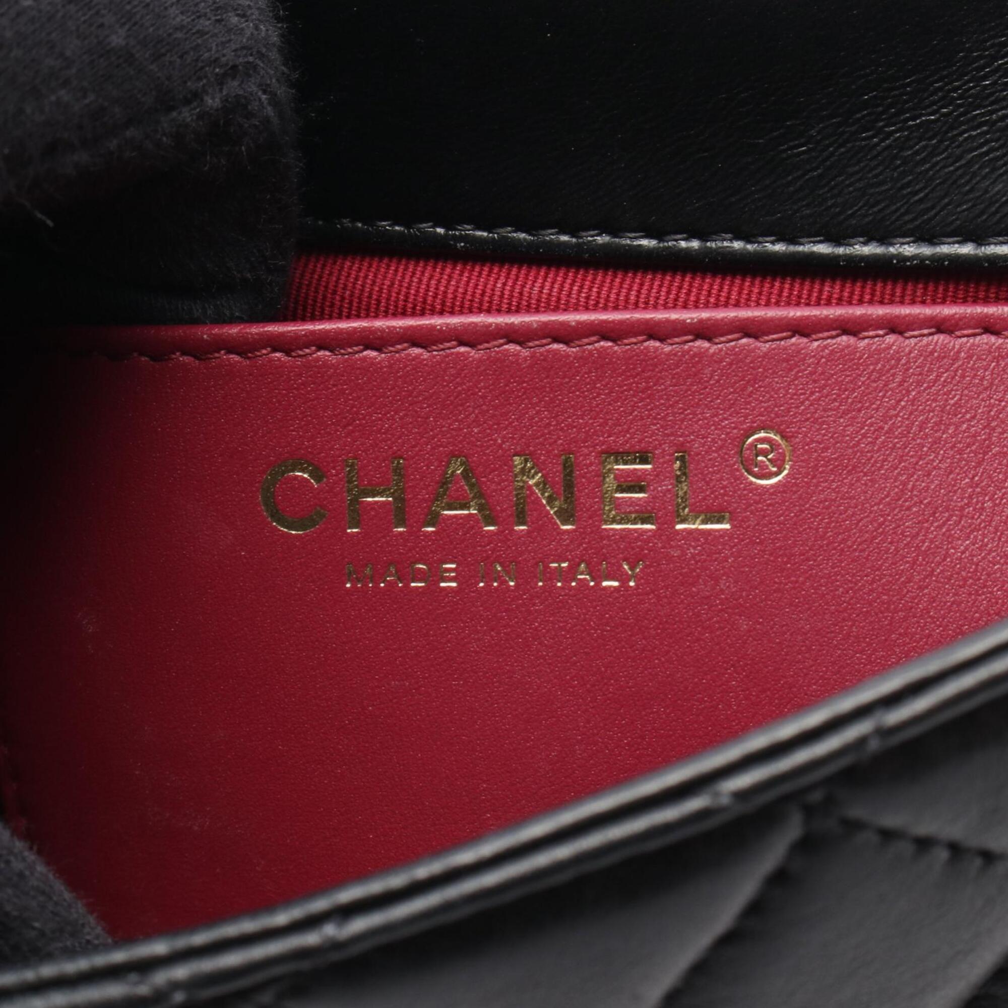 Chanel Black Leather Handbag Shoulder Bag (Pre-Owned)