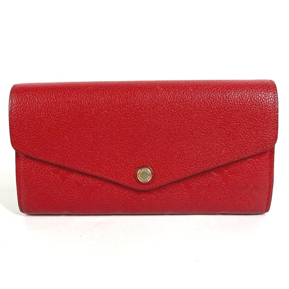 Louis Vuitton Red Color Monogram Empreinte Long Wallet (Bi-Fold) (Pre-Owned)