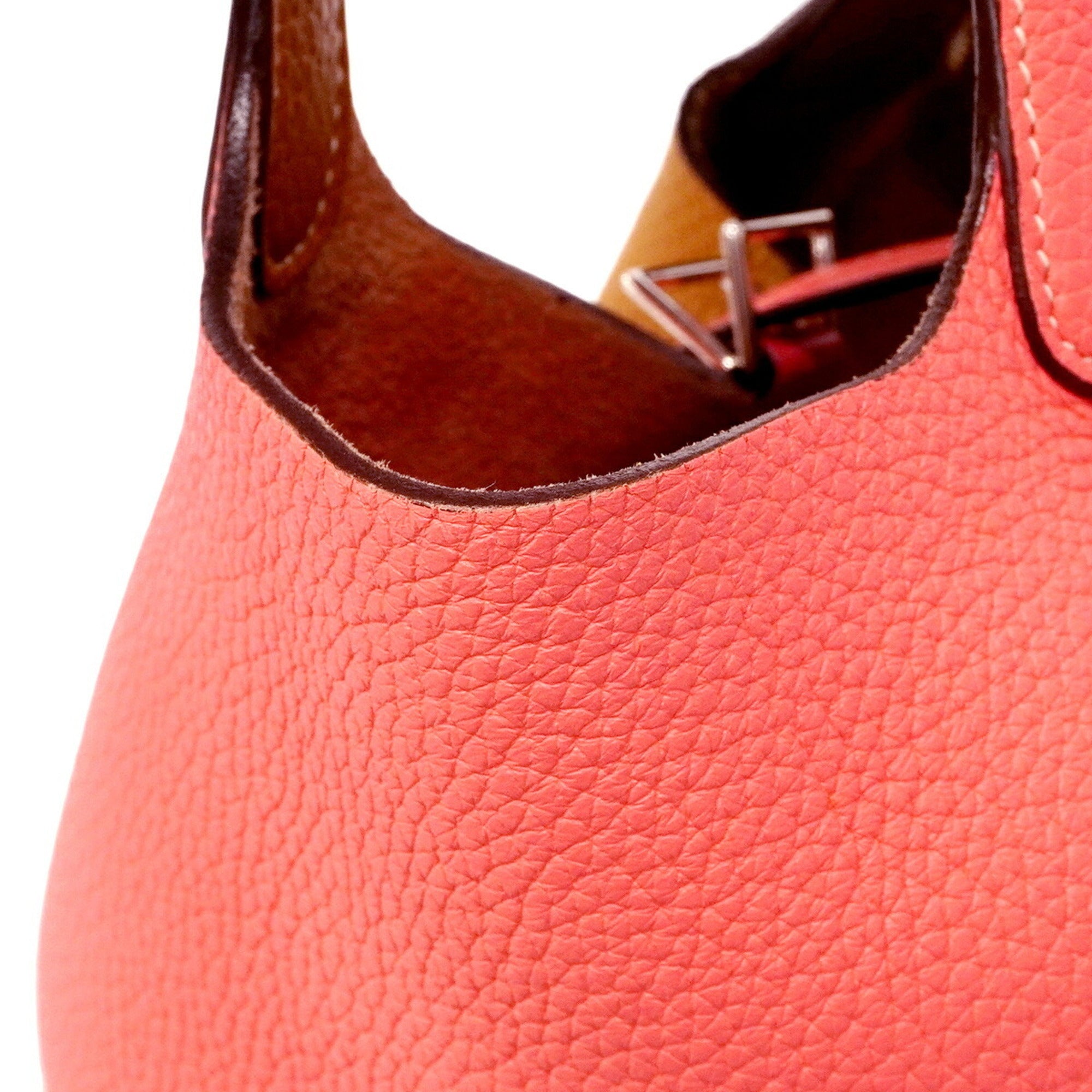 Hermes Rose Azalee Taurillon Clemence Leather Handbag (Pre-Owned)