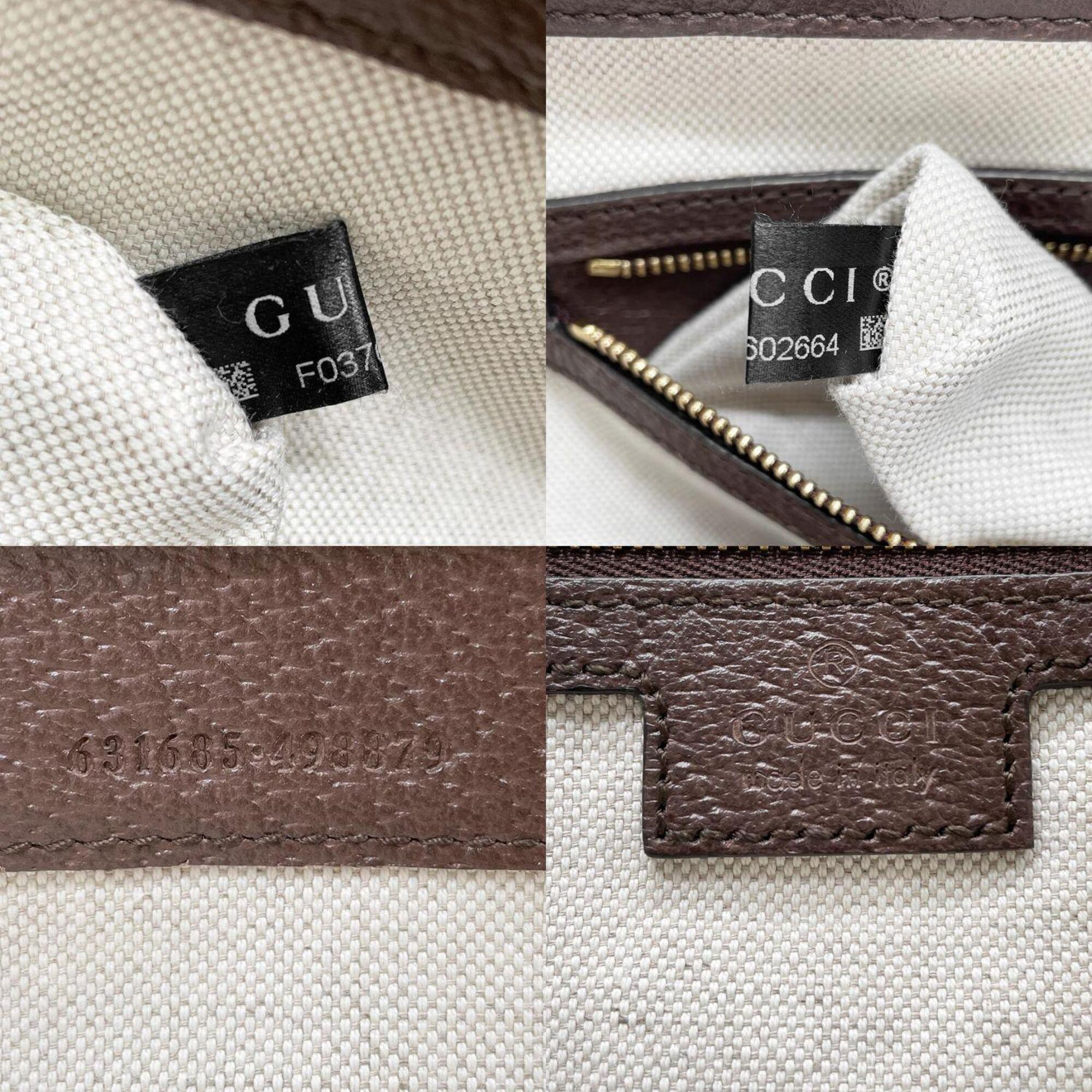 Gucci Brown Canvas Leather Tote Bag (Pre-Owned)