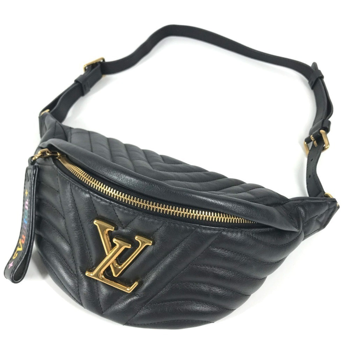 Louis Vuitton Black Leather Fanny Pack Sling Bag (Pre-Owned)