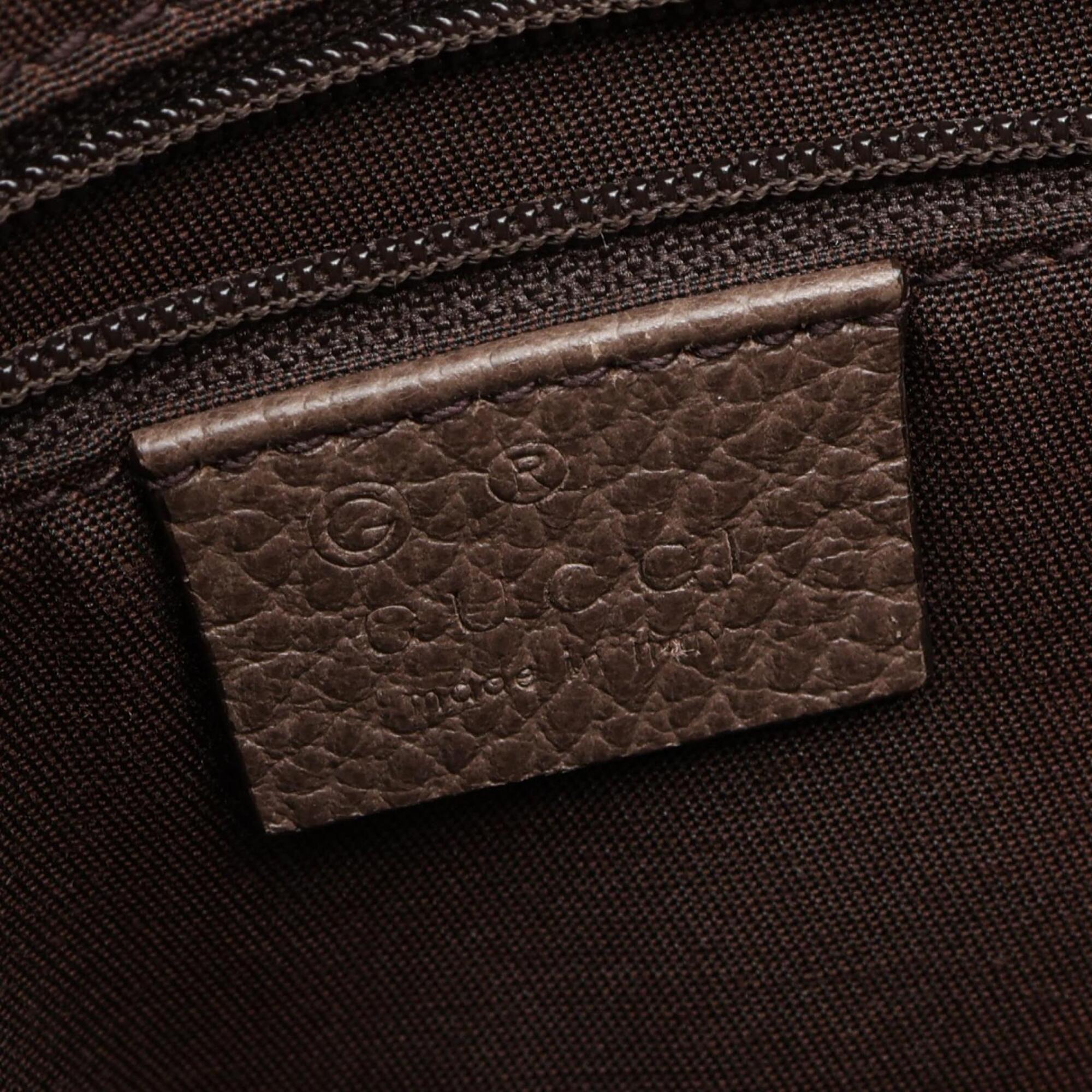 Gucci Gray Leather Handbag Tote Bag (Pre-Owned)